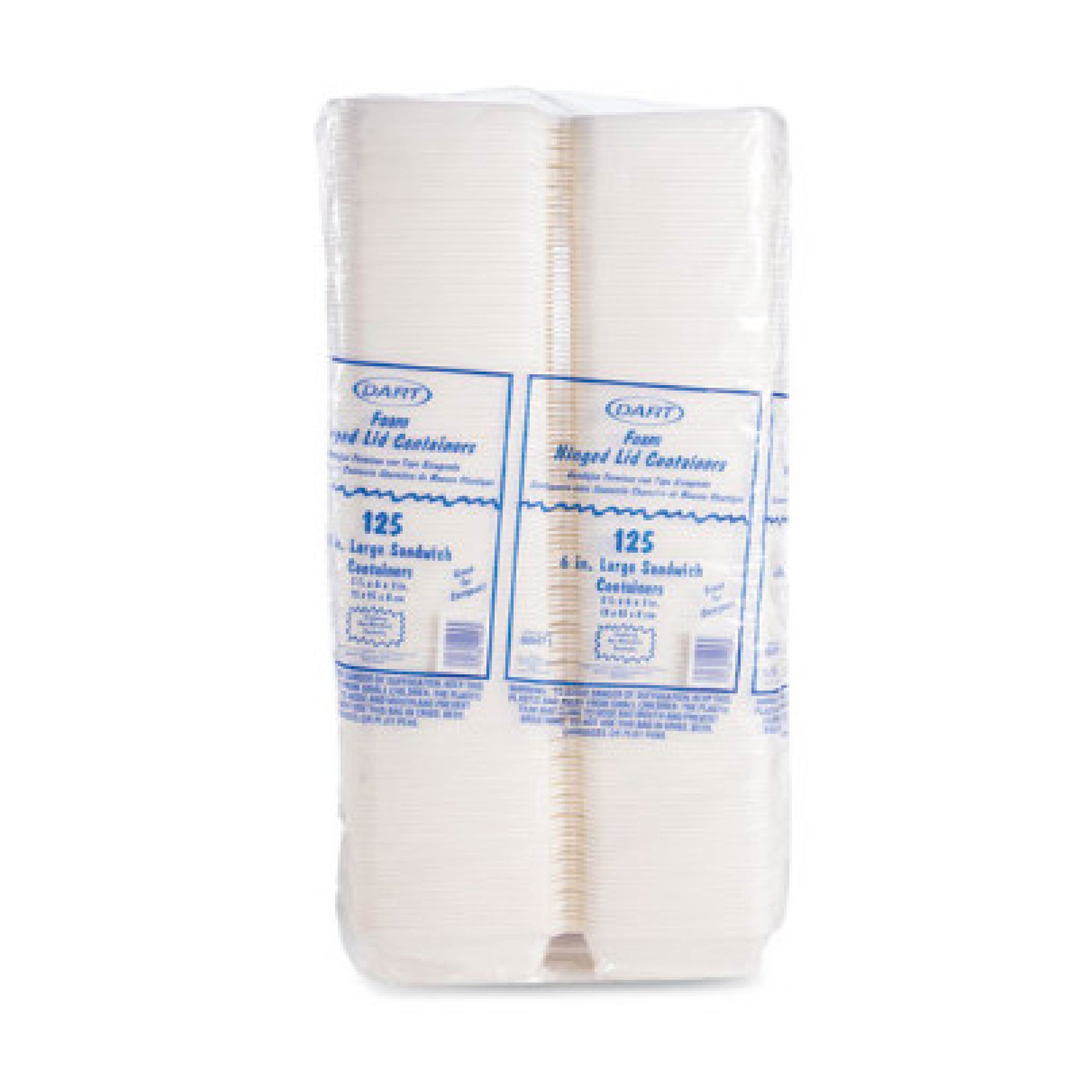 Dart DCC60HT1 Foam Hinged Lid Container, 6 x 5.78 x 3, White, 500/Carton