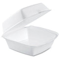 Dart DCC60HT1 Foam Hinged Lid Container, 6 x 5.78 x 3, White, 500/Carton