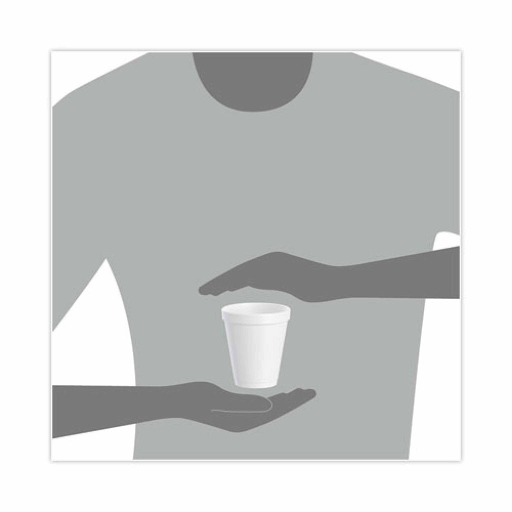 Dart Foam Drink Cups, 8 oz, White, 25/Bag, 40 Bags/Carton