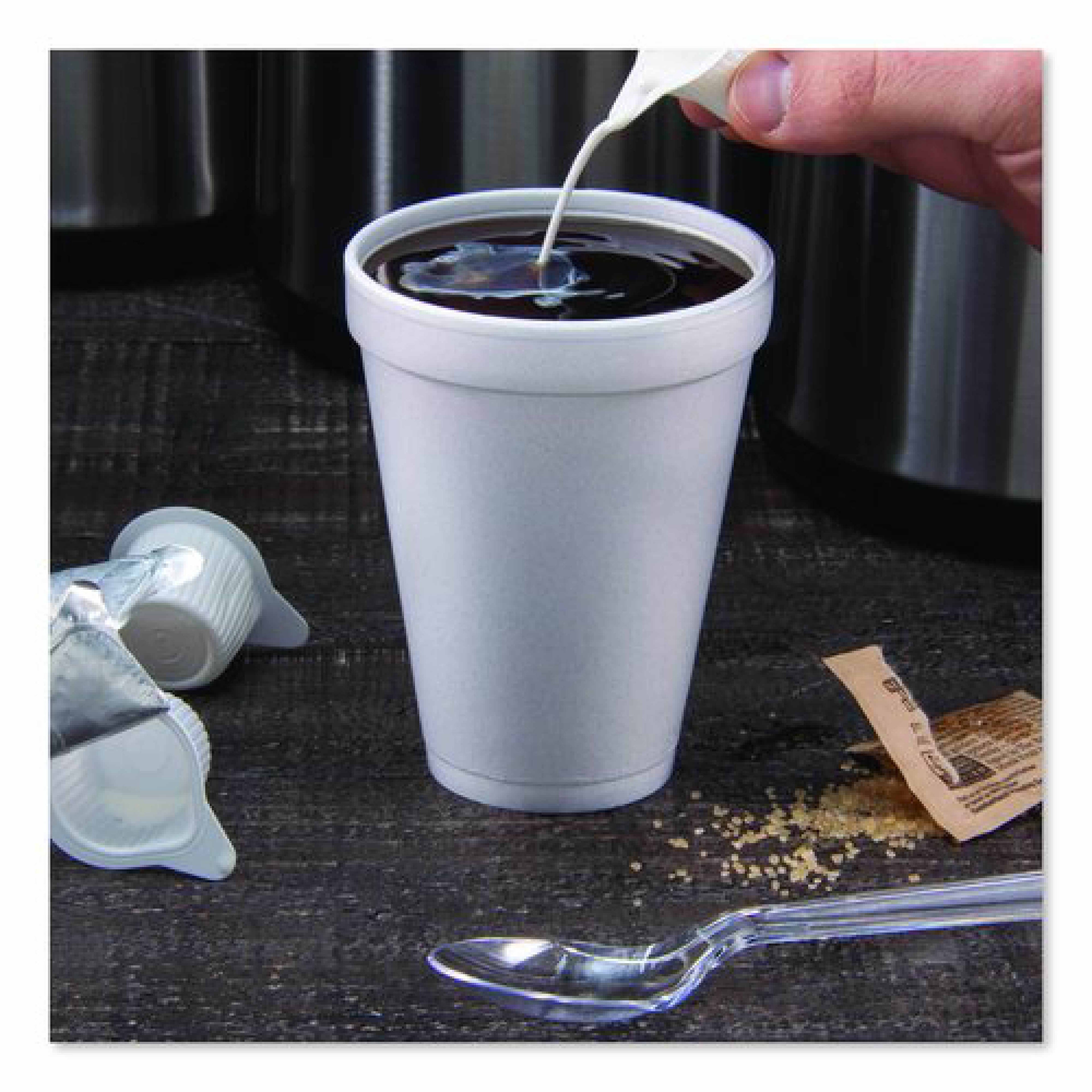 Dart Foam Drink Cups, 8 oz, White, 25/Bag, 40 Bags/Carton