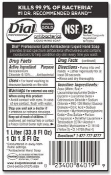 Dial DIA84019 Professional Gold Antibacterial Liquid Hand Soap, 1 L, 8/Carton