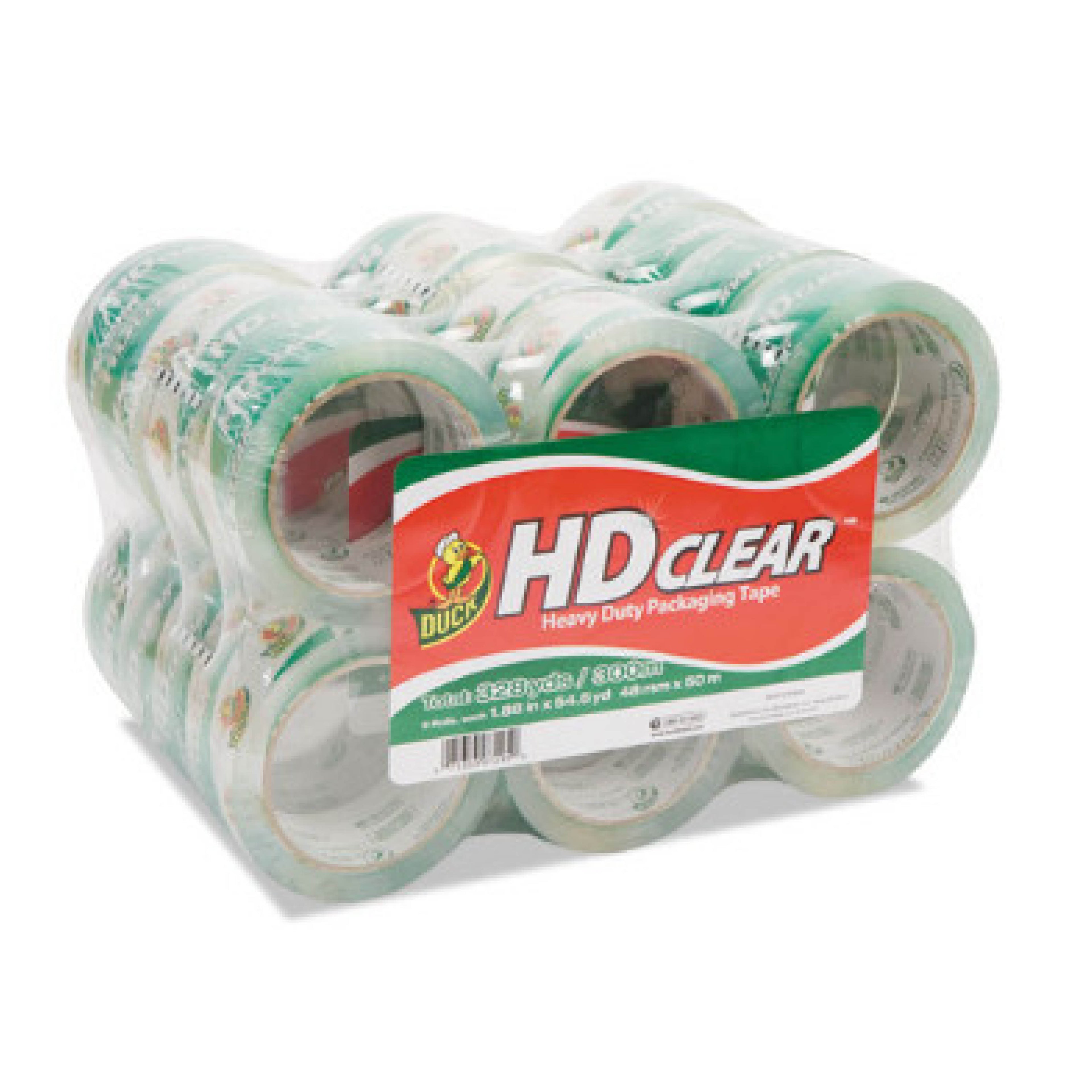 Duck DUC393730 Heavy-Duty Carton Packaging Tape, 3" Core, 1.88" x 55 yds, Clear, 24/Pack