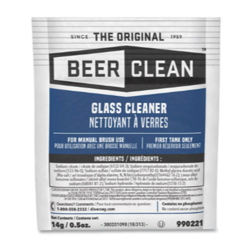 Diversey DVO990221 Beer Clean Glass Cleaner, Powder, 0.5 oz Packet, 100/Carton