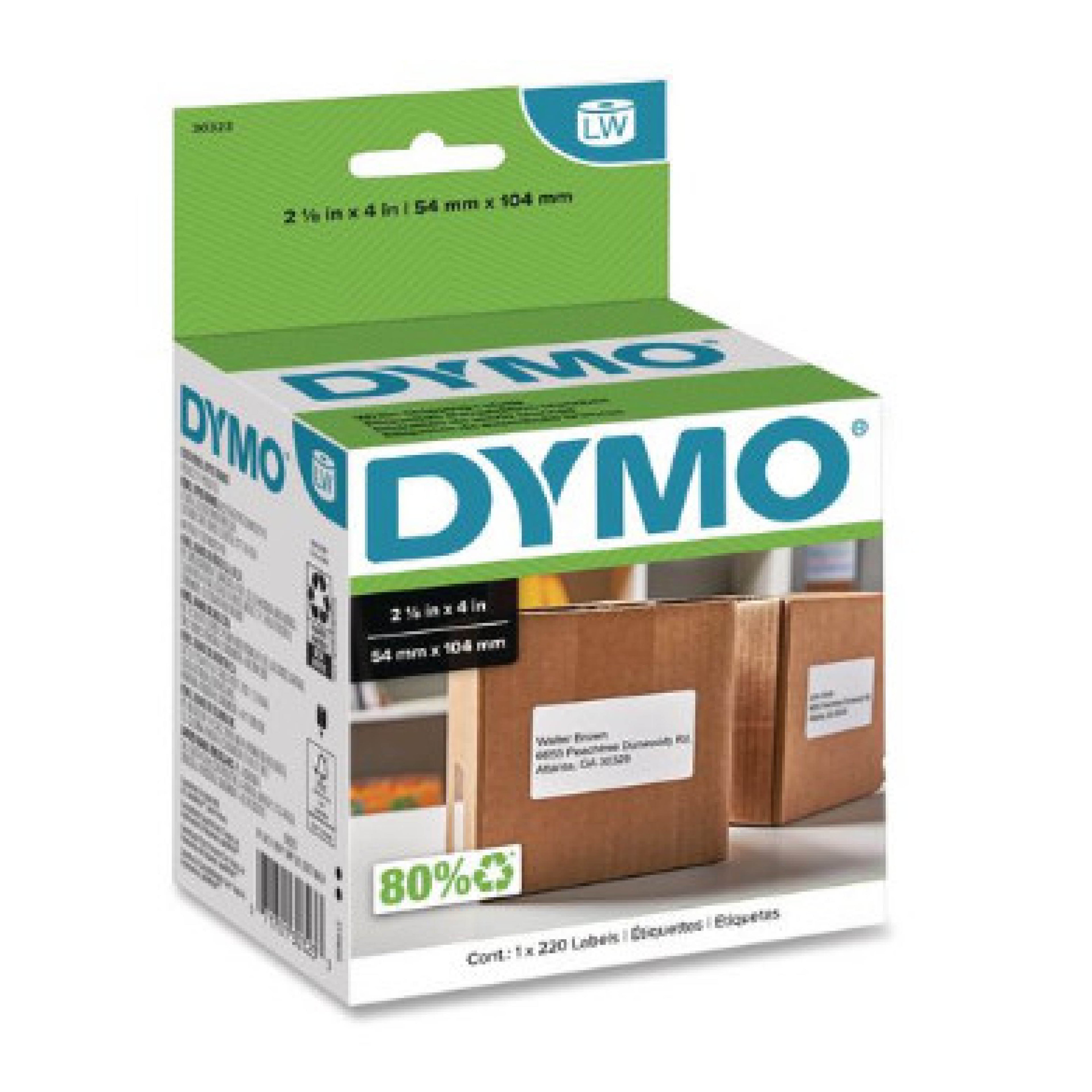 DYMO DYM30323 LabelWriter Shipping Labels, 2.12 x 4, White, 220 Labels/Roll