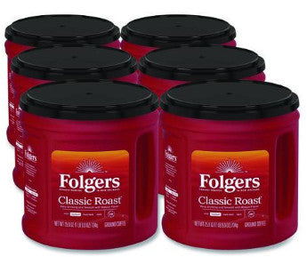 Folgers FOL20421CT Classic Roast Coffee, 25.9 oz Canister, 6/Carton