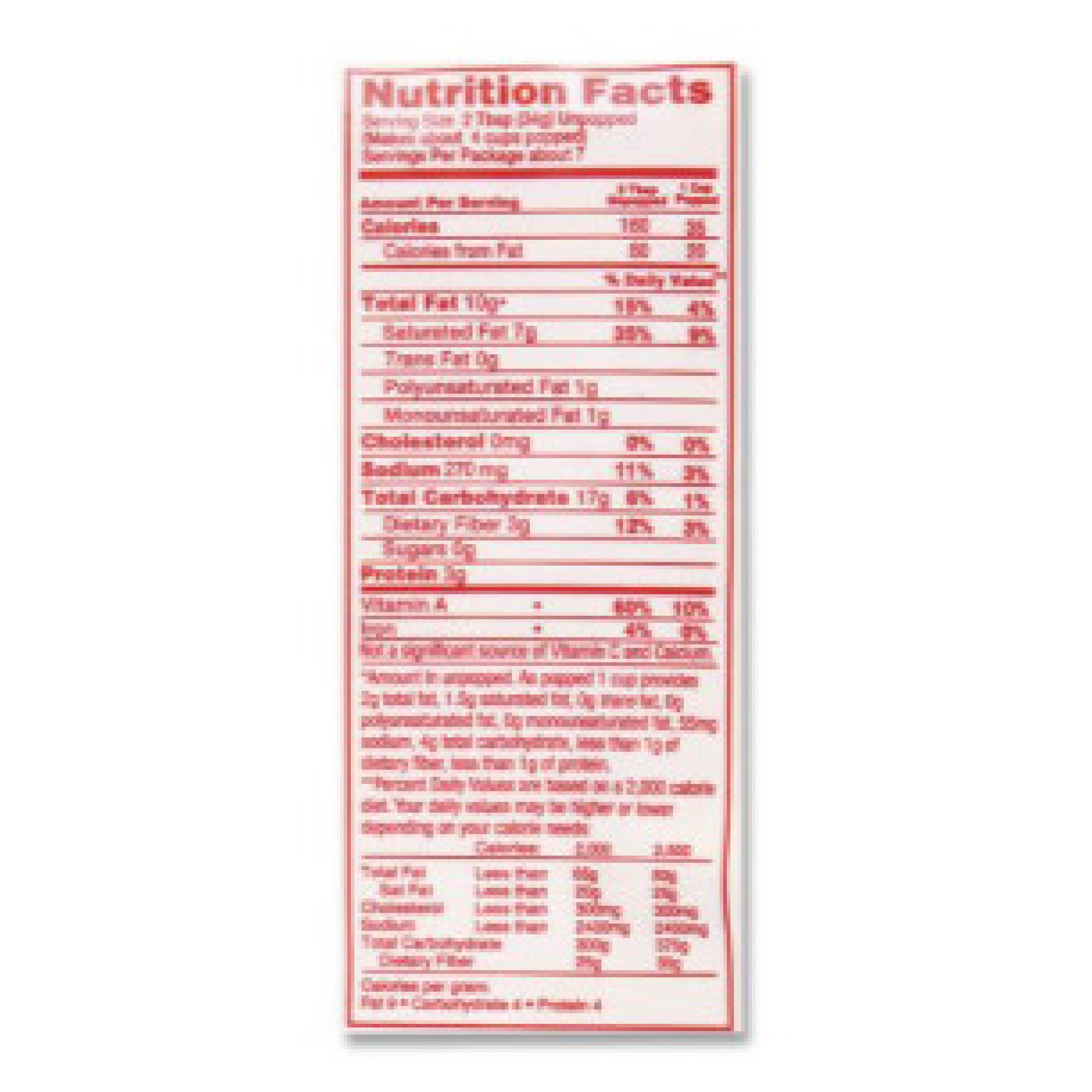 Gold Medal GOM2836 Mega Pop Popcorn, Butter, 8 oz Bag, 36/Carton