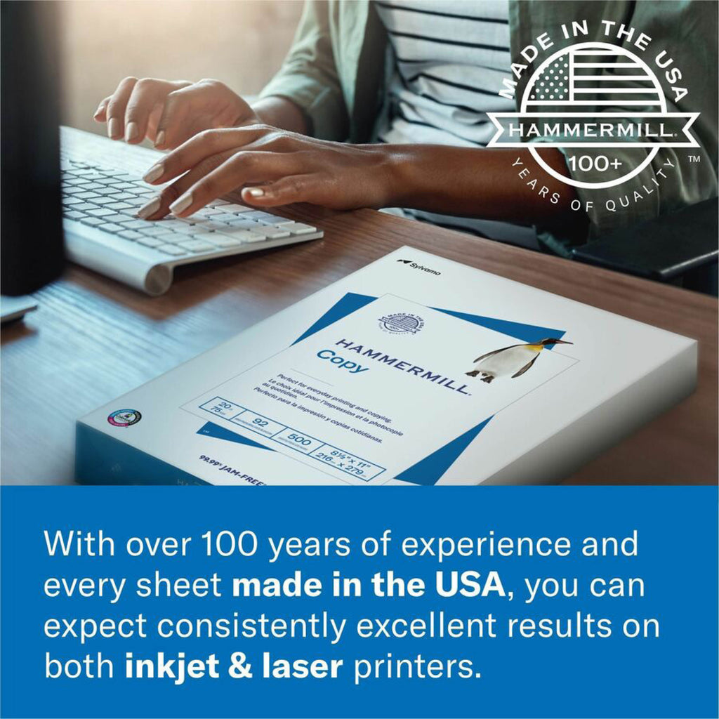 Hammermill Premium Color Copy Print Paper, 100 Bright, 28 lb Bond Weight, 8.5 x 11, Photo White, 500 Sheets/Ream, 5 Reams/Carton