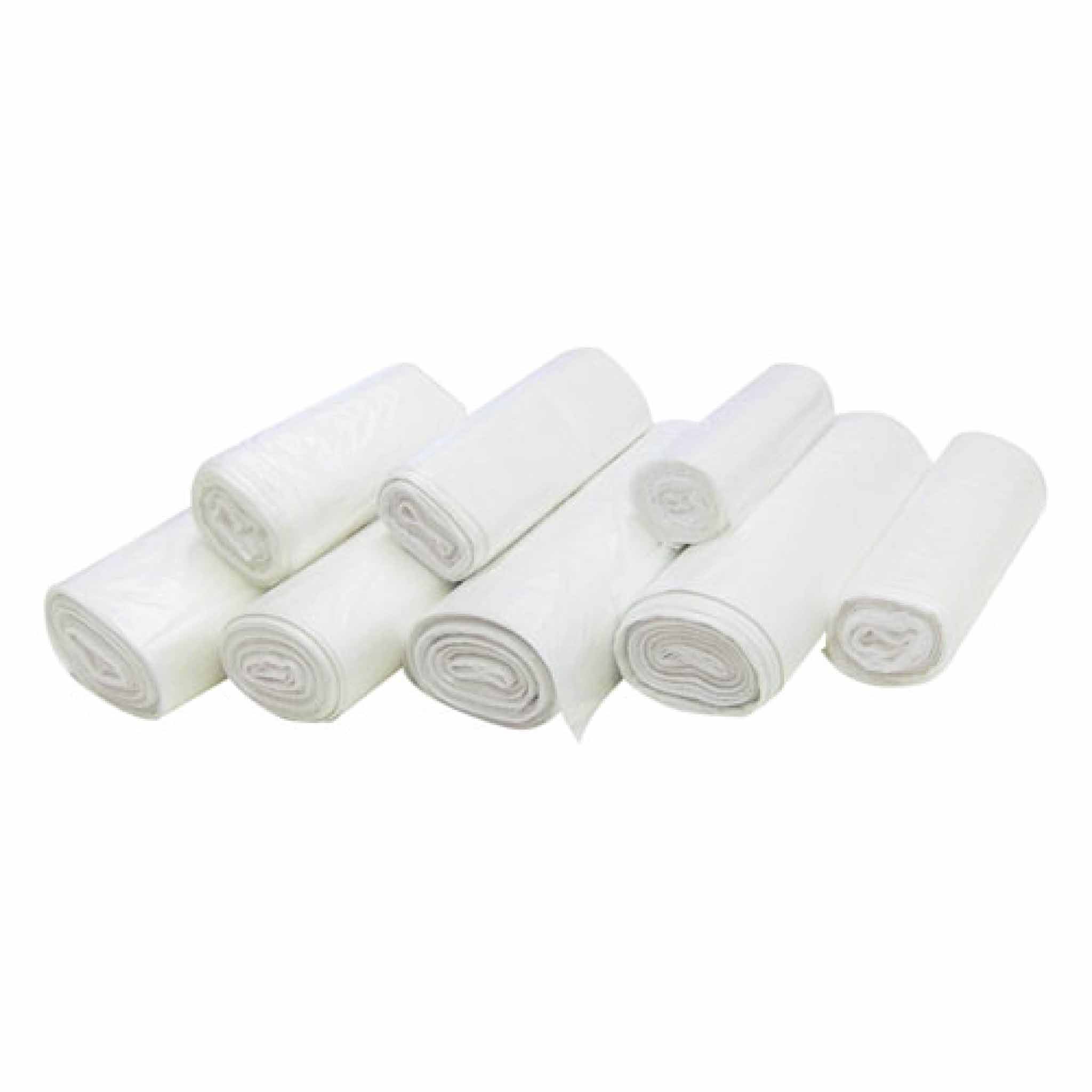 Interplast Group High-Density Commercial Can Liners, 7 gal, 6 mic, 20" x 22", Clear, Perforated Roll, 50 Bags/Roll, 40 Rolls/Carton