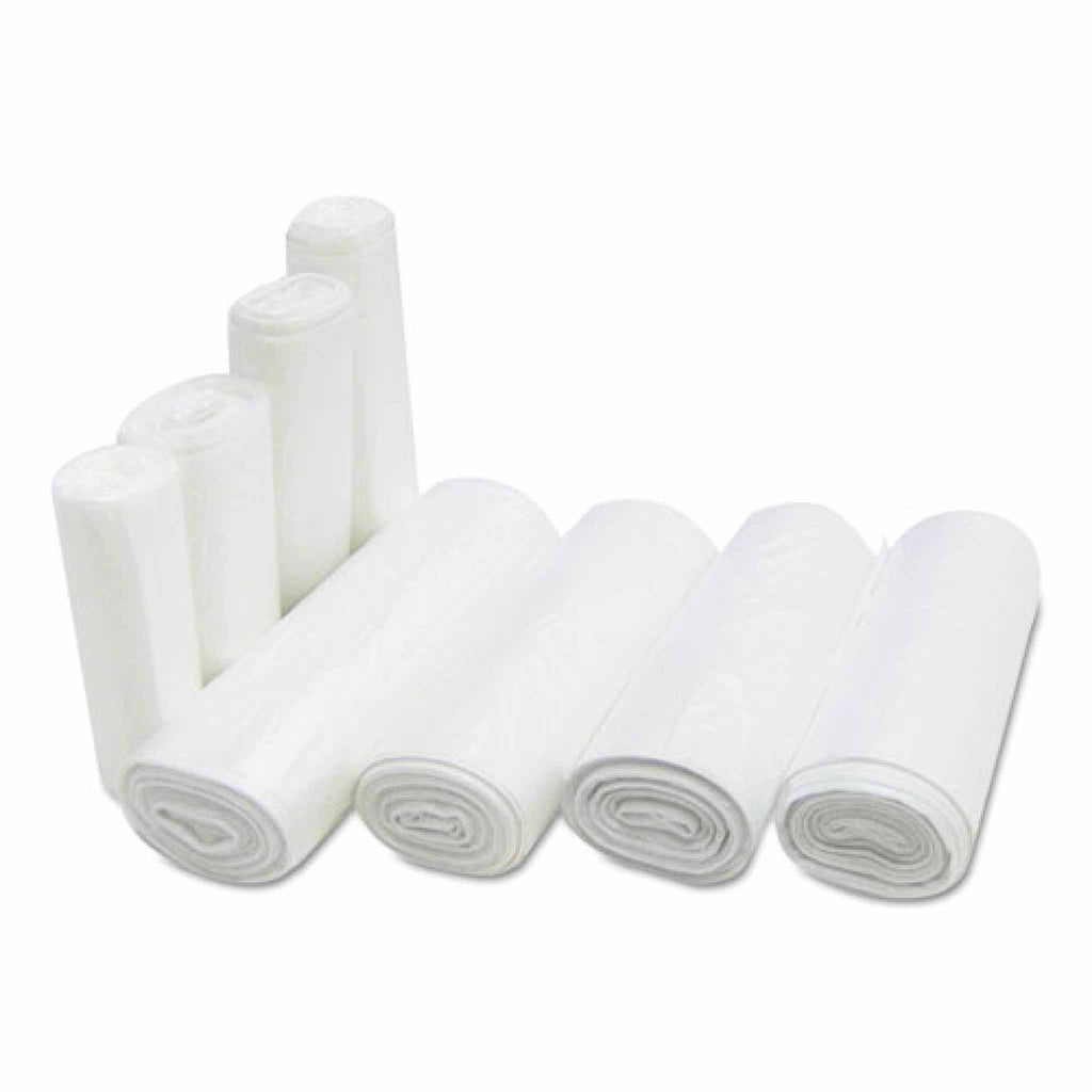 Interplast Group High-Density Commercial Can Liners, 7 gal, 6 mic, 20" x 22", Clear, Perforated Roll, 50 Bags/Roll, 40 Rolls/Carton