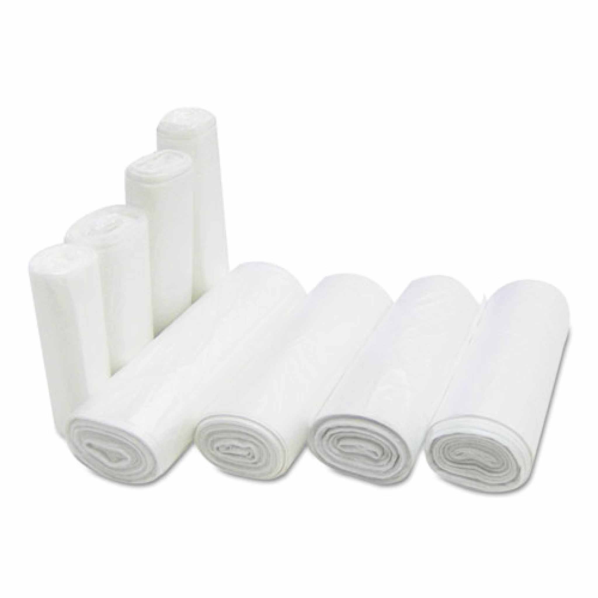 Interplast Group High-Density Commercial Can Liners, 7 gal, 6 mic, 20" x 22", Clear, Perforated Roll, 50 Bags/Roll, 40 Rolls/Carton