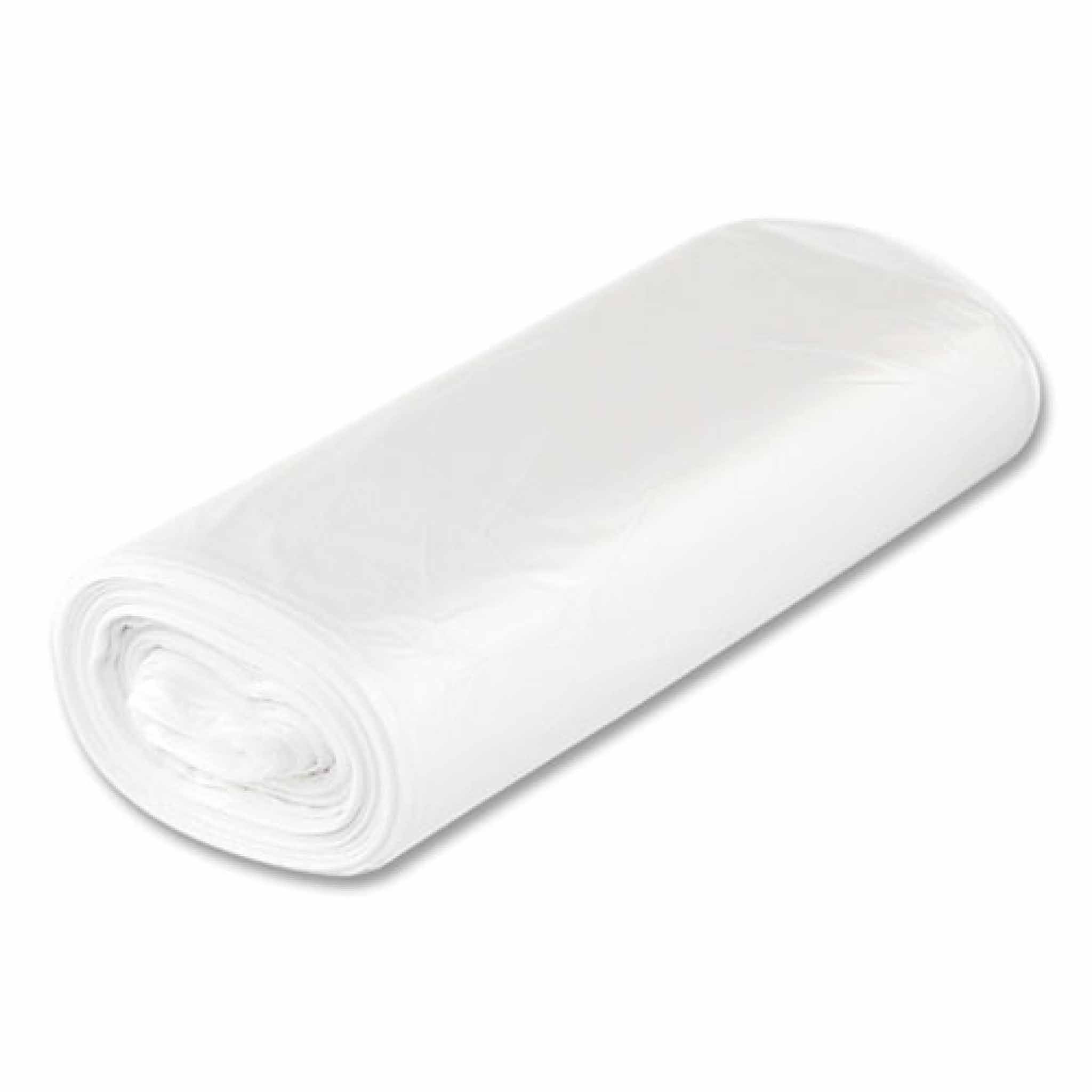 Interplast Group High-Density Commercial Can Liners, 33 gal, 16 mic, 33" x 40", Clear, Interleaved Roll, 25 Bags/Roll, 10 Rolls/Carton