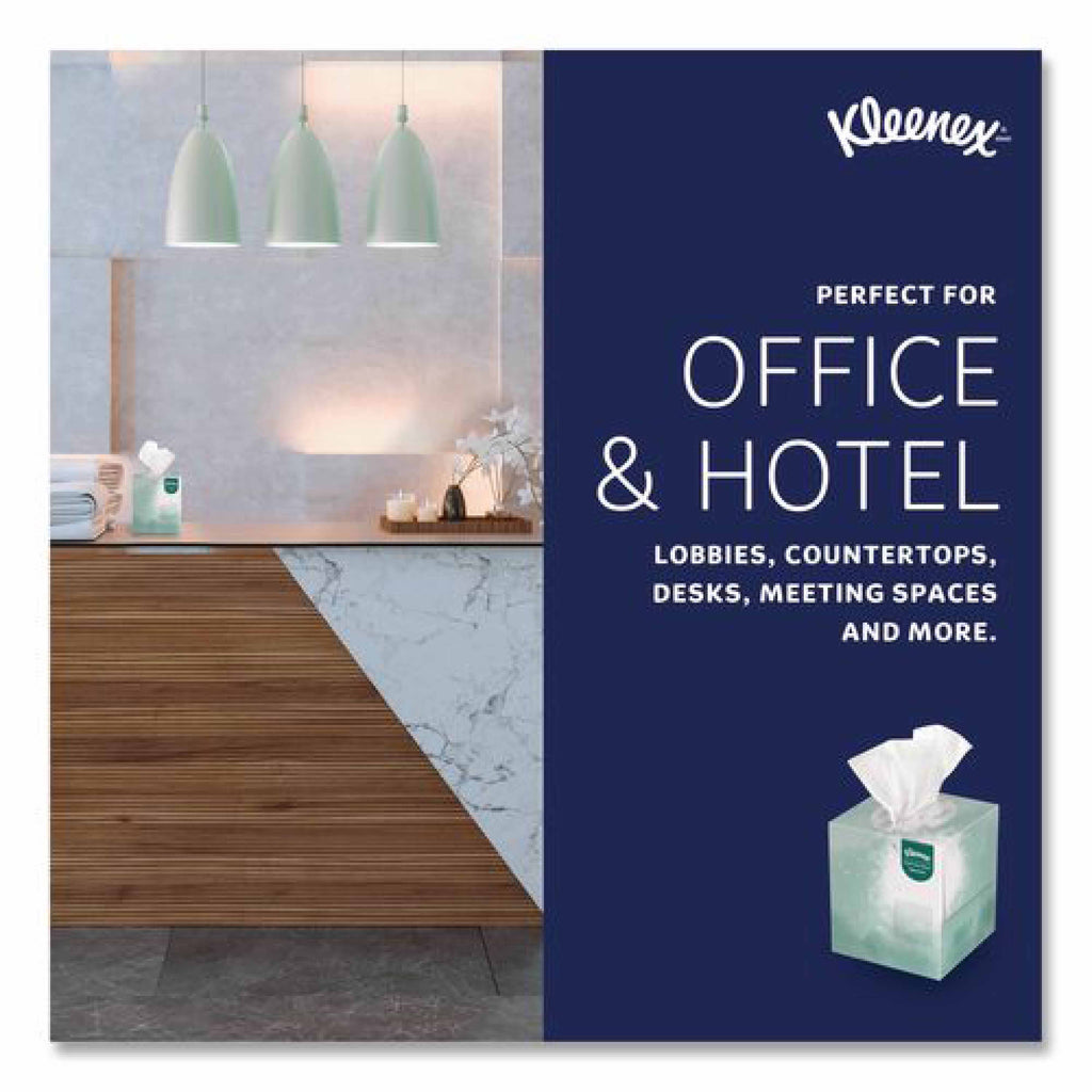 Kleenex Naturals Facial Tissue for Business, BOUTIQUE POP-UP Box, 2-Ply, White, 90 Sheets/Box, 36 Boxes/Carton
