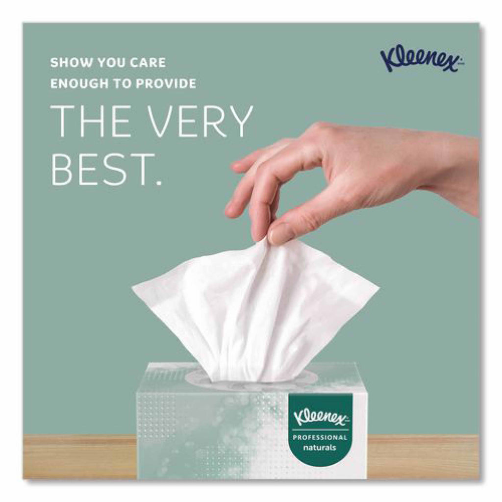 Kleenex Naturals Facial Tissue for Business, BOUTIQUE POP-UP Box, 2-Ply, White, 90 Sheets/Box, 36 Boxes/Carton