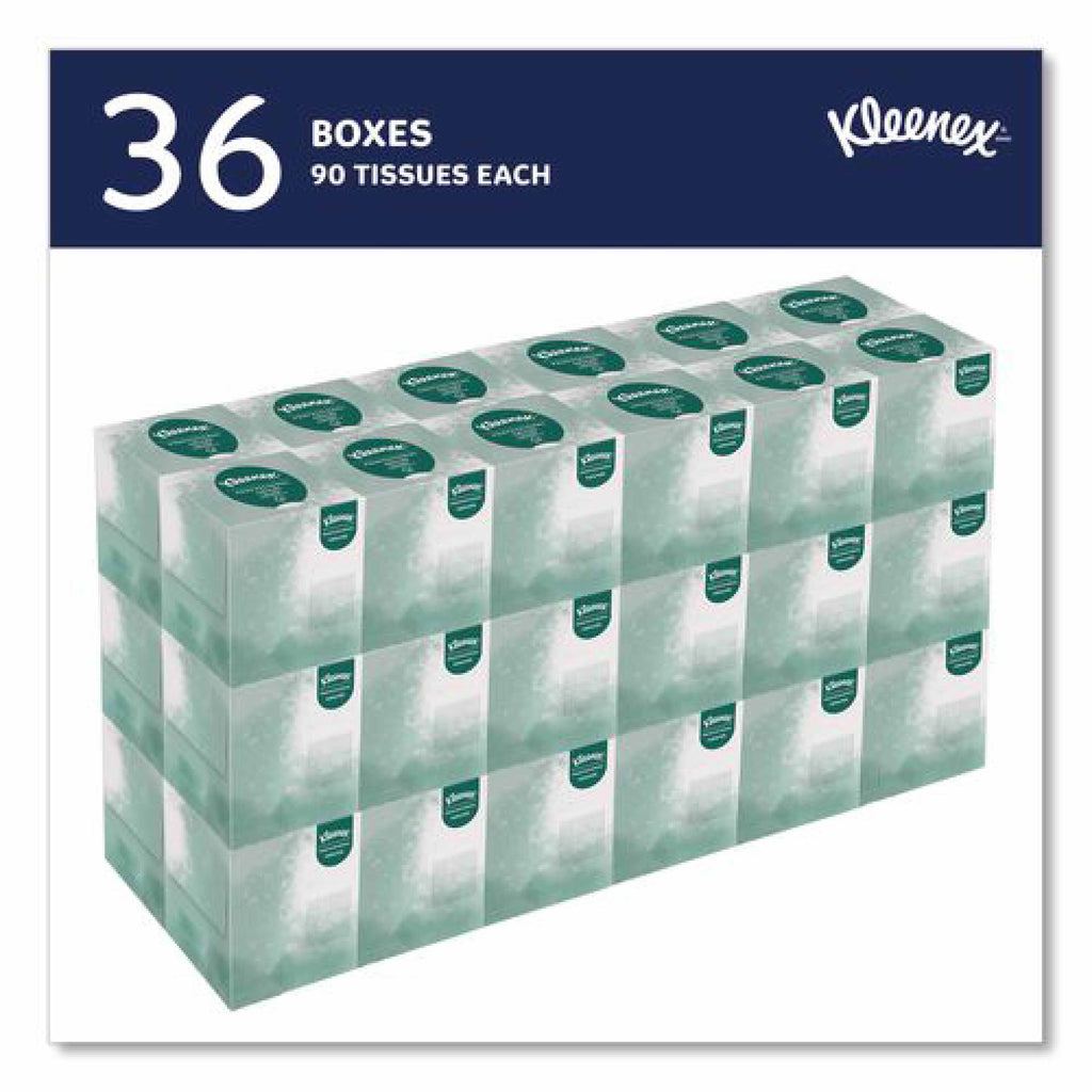 Kleenex Naturals Facial Tissue for Business, BOUTIQUE POP-UP Box, 2-Ply, White, 90 Sheets/Box, 36 Boxes/Carton