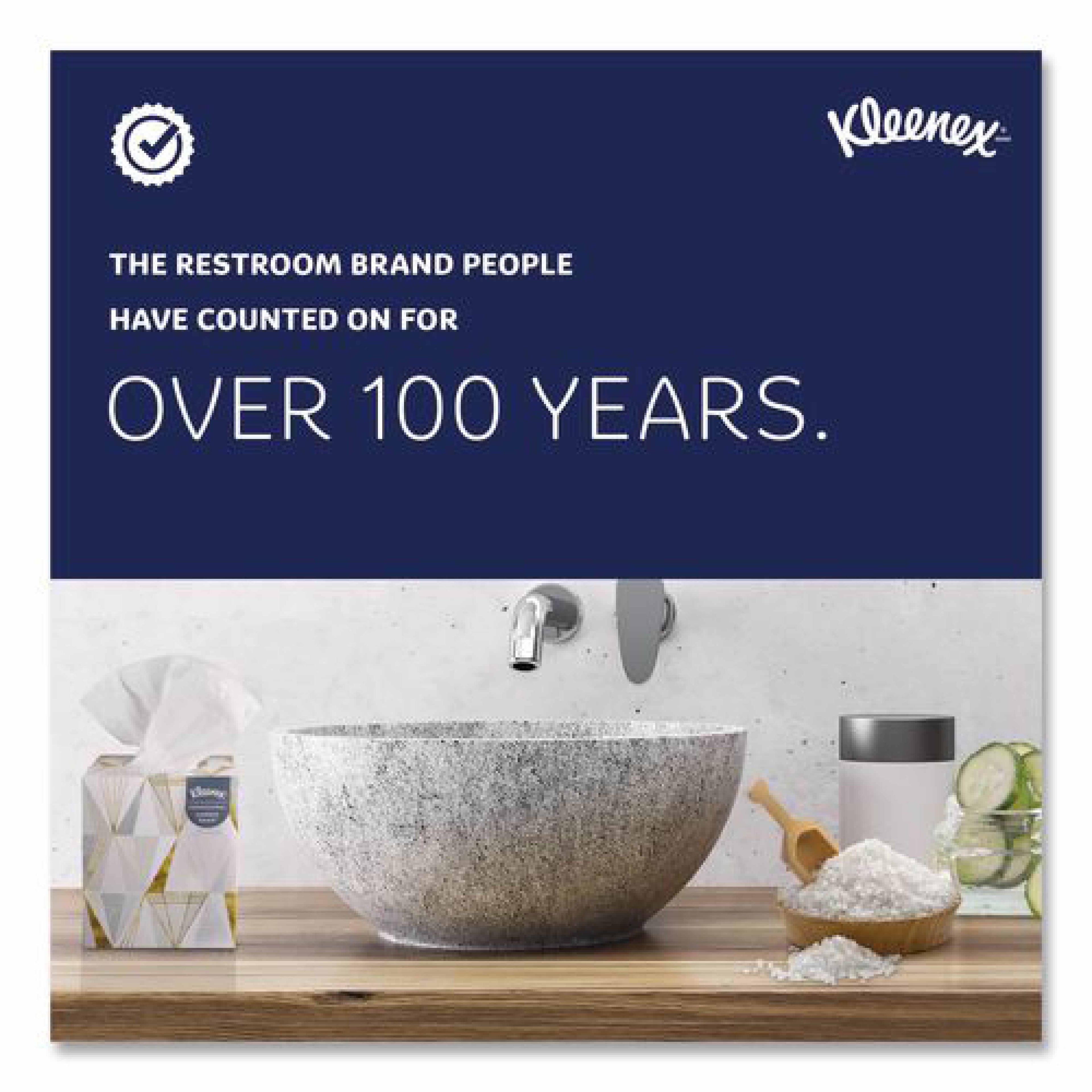 Kleenex Naturals Facial Tissue for Business, BOUTIQUE POP-UP Box, 2-Ply, White, 90 Sheets/Box, 36 Boxes/Carton