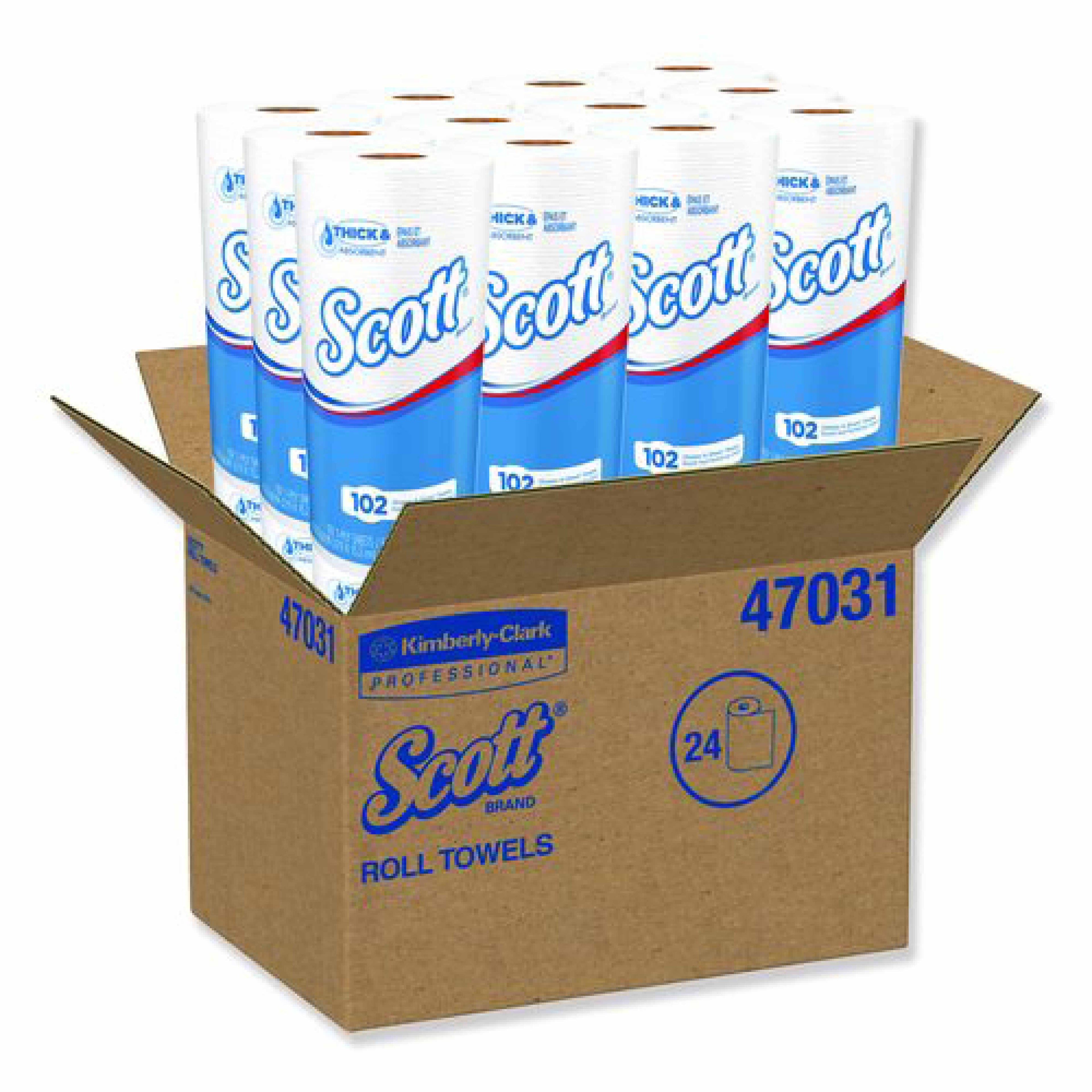 Scott Choose-A-Sheet Kitchen Roll Paper Towels, 1-Ply, 4.8 x 11, White, 102 Sheets/Roll, 24/Carton