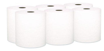 Kleenex KCC50606 Universal Hard Roll Paper Towels with Premium Absorbency Pockets, 1-Ply, 8" x 600 ft, 1.75" Core, White, 6 Rolls/Carton