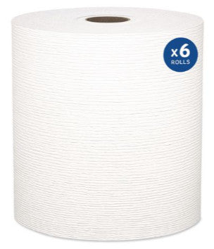 Kleenex KCC50606 Universal Hard Roll Paper Towels with Premium Absorbency Pockets, 1-Ply, 8" x 600 ft, 1.75" Core, White, 6 Rolls/Carton