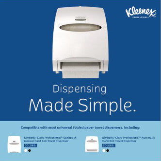 Kleenex KCC50606 Universal Hard Roll Paper Towels with Premium Absorbency Pockets, 1-Ply, 8" x 600 ft, 1.75" Core, White, 6 Rolls/Carton