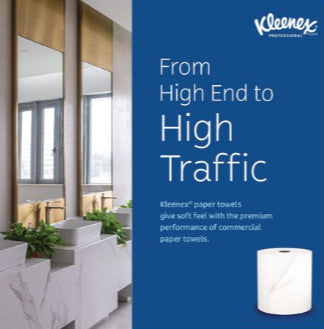 Kleenex KCC50606 Universal Hard Roll Paper Towels with Premium Absorbency Pockets, 1-Ply, 8" x 600 ft, 1.75" Core, White, 6 Rolls/Carton