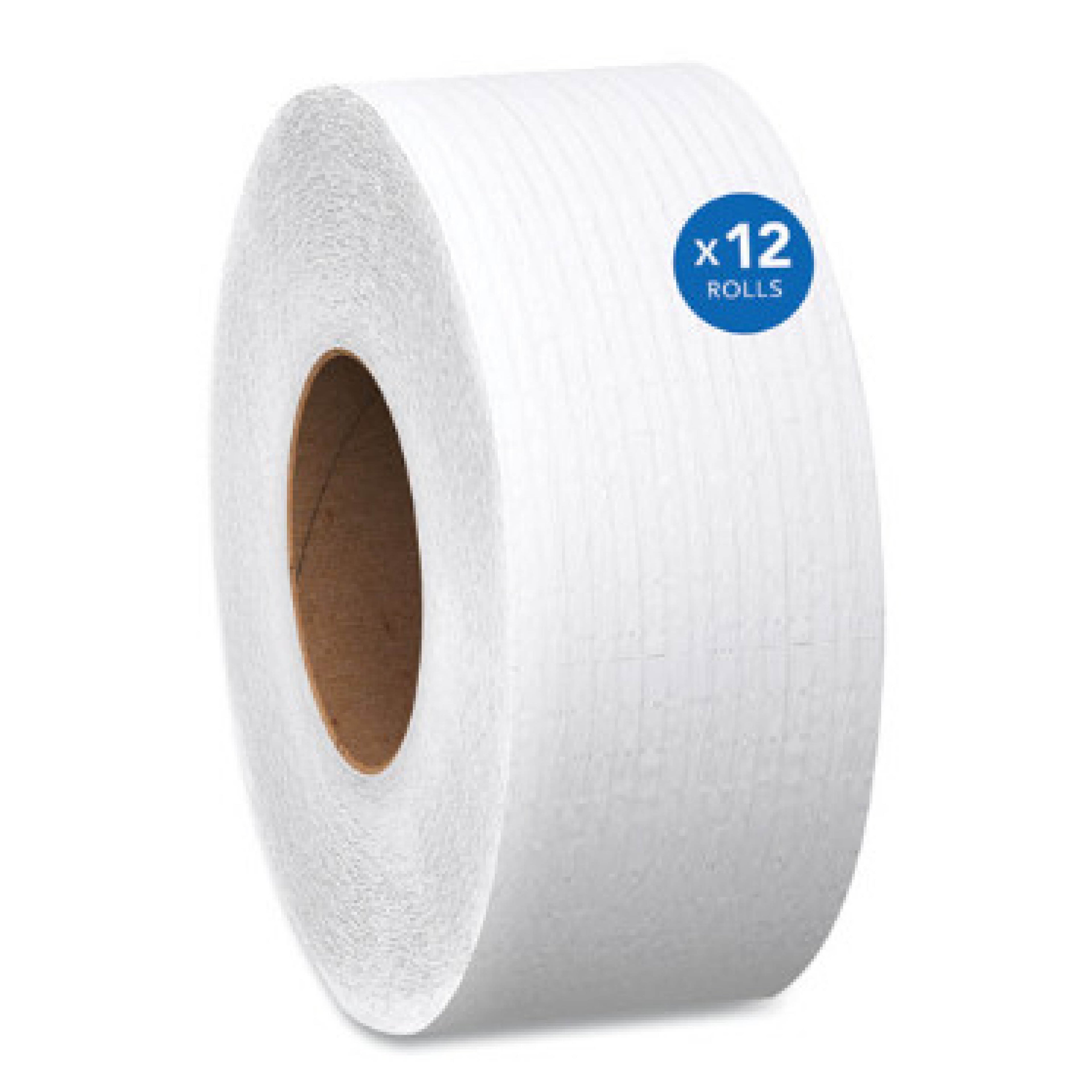 Scott KCC67805 Essential 100% Recycled Fiber JRT Bathroom Tissue, Septic Safe, 2-Ply, 3.55" x 1,000 ft, White, 12 Rolls/Carton