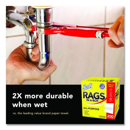 Scott Rags in a Box, POP-UP Box, 12 x 9, White, 200/Box