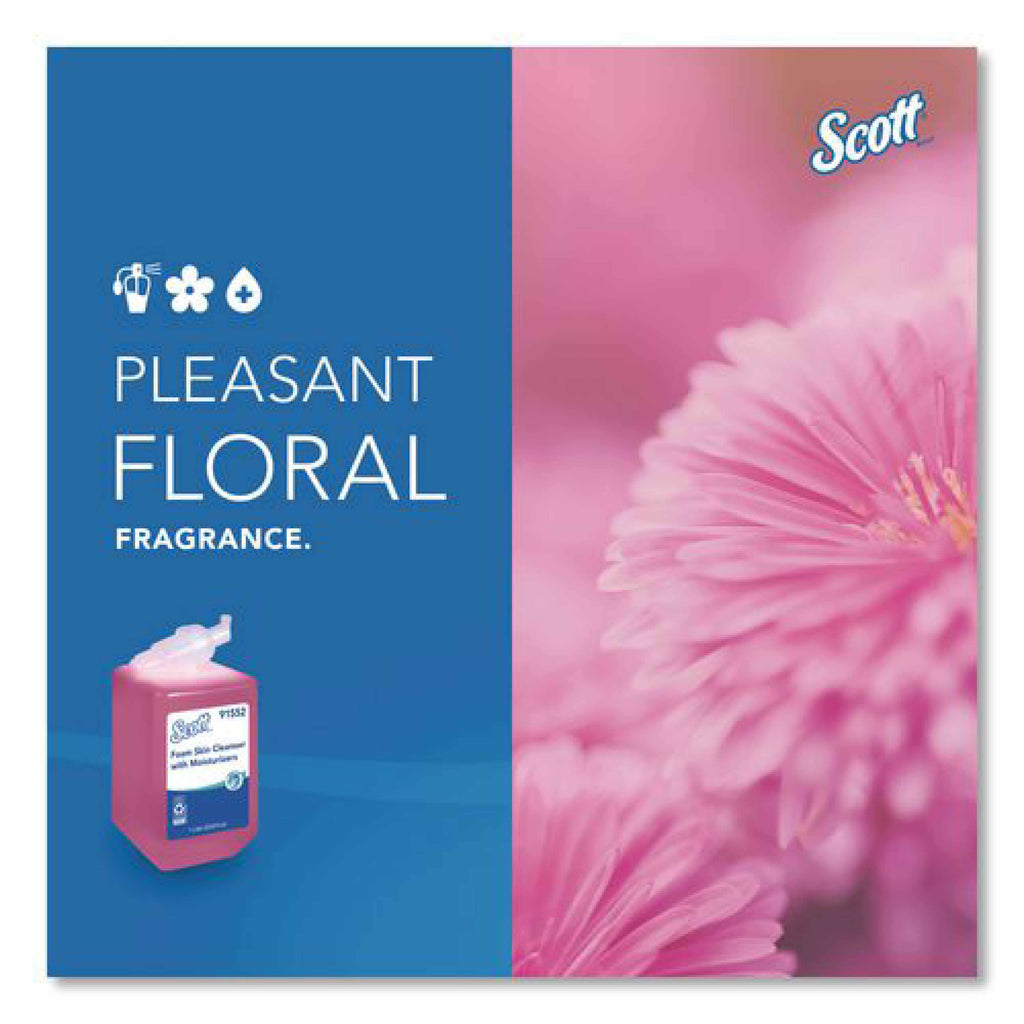 Scott Pro Foam Skin Cleanser with Moisturizers Refill, Light Floral Scent, 1 L, 6/Carton