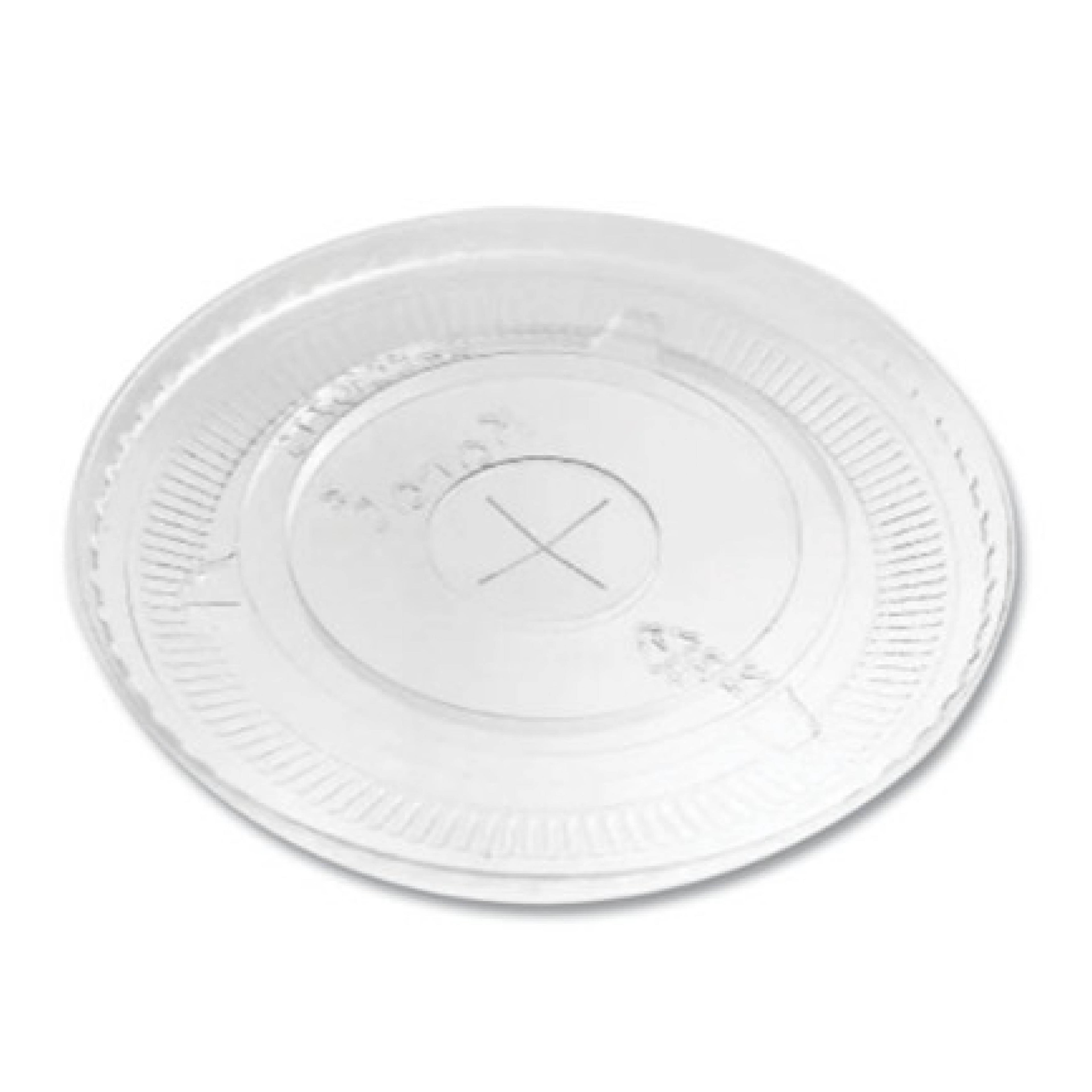 Karat KRTCKC107TS PET Flat Lid with Straw Slot, Fits 32 oz Cold Cups, Clear, 500/Carton