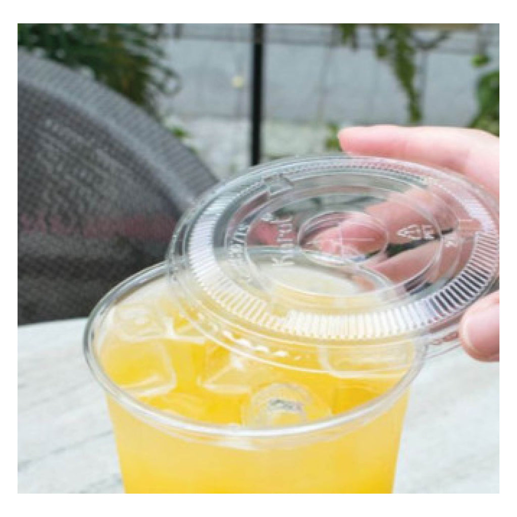 Karat KRTCKC107TS PET Flat Lid with Straw Slot, Fits 32 oz Cold Cups, Clear, 500/Carton
