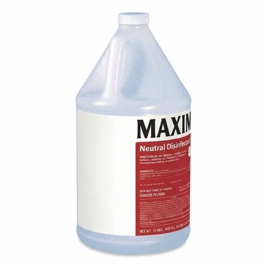 Maxim Neutral Disinfectant, Lemon Scent, 1 gal Bottle, 4/Carton