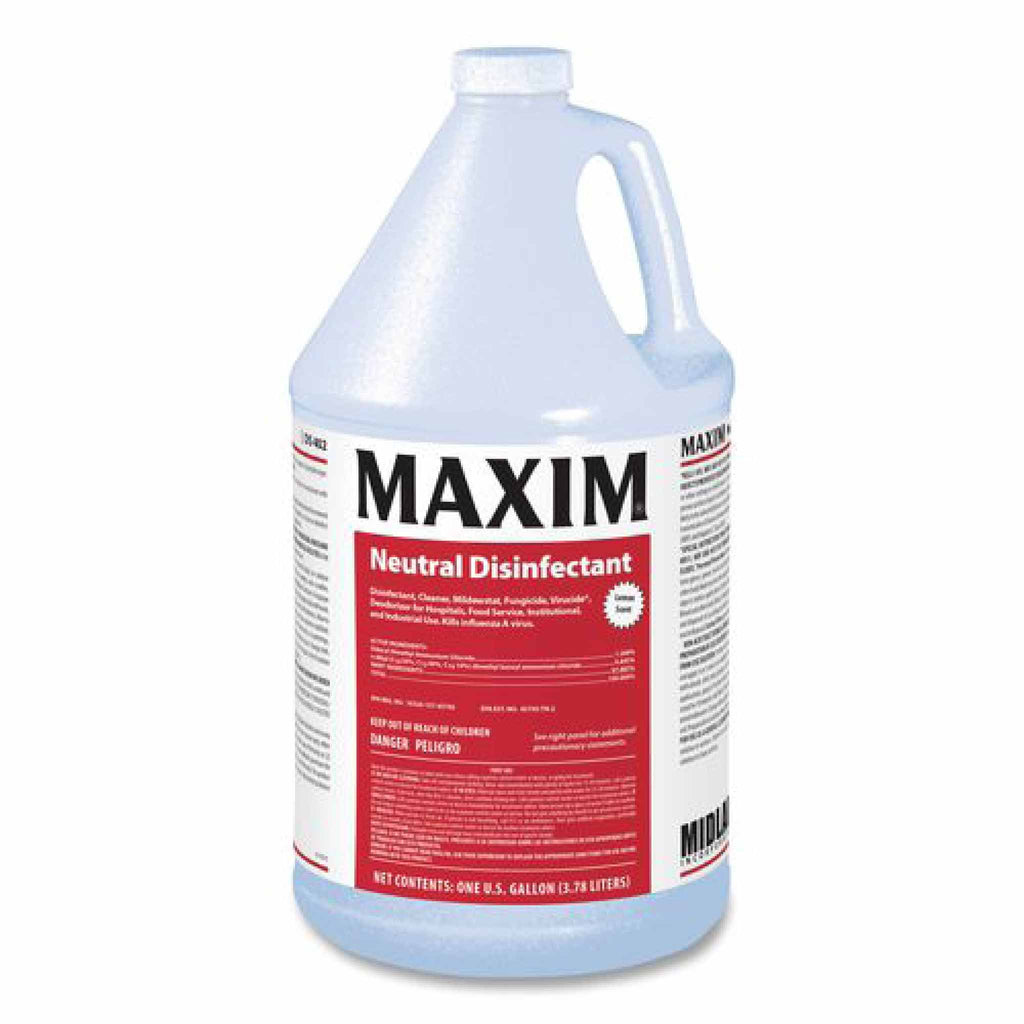 Maxim Neutral Disinfectant, Lemon Scent, 1 gal Bottle, 4/Carton