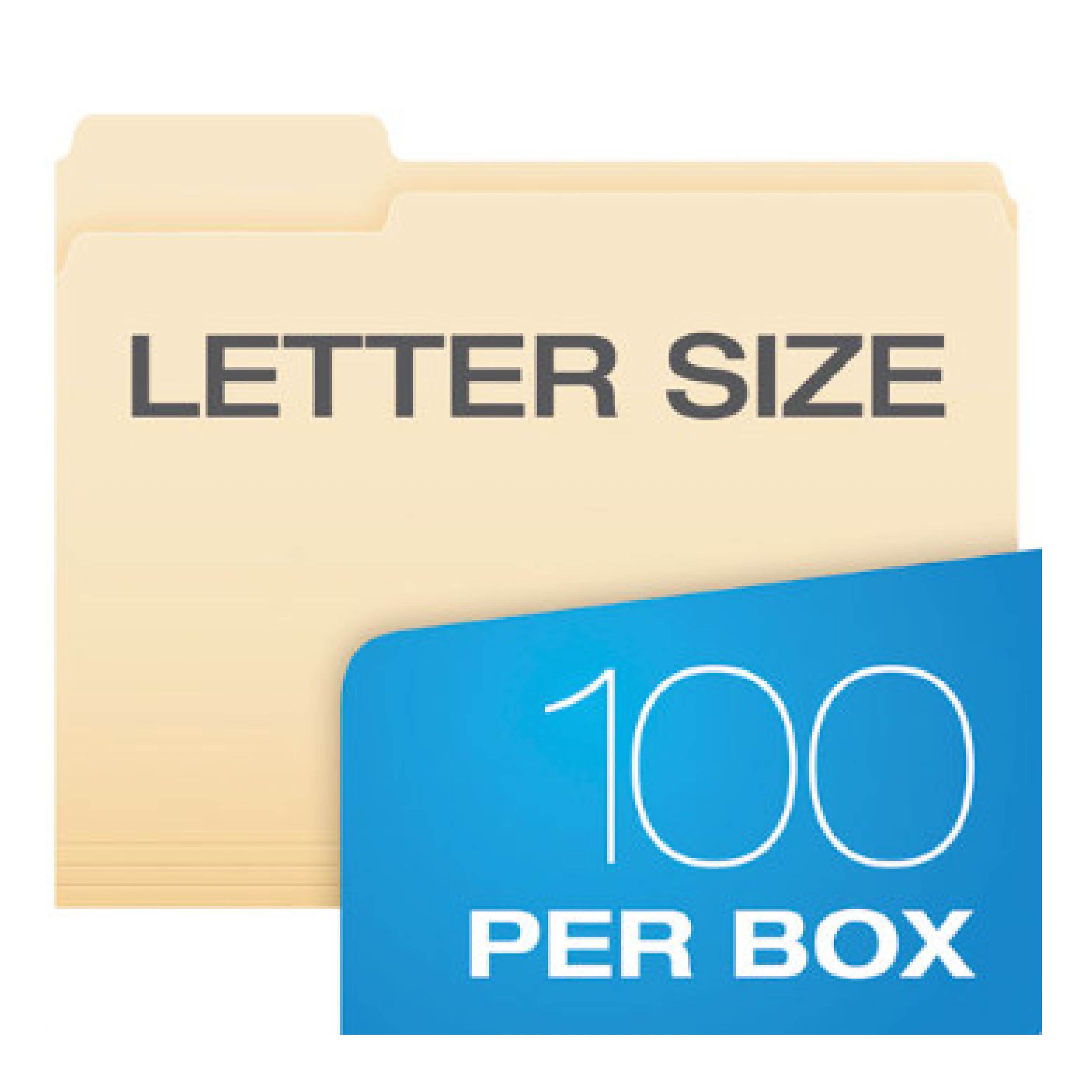 Pendaflex PFX75213 Manilla File Folders, 1/3 Cut Tabs: Assorted, Letter Size, 0.75" Expansion, Manilla, 100/Box