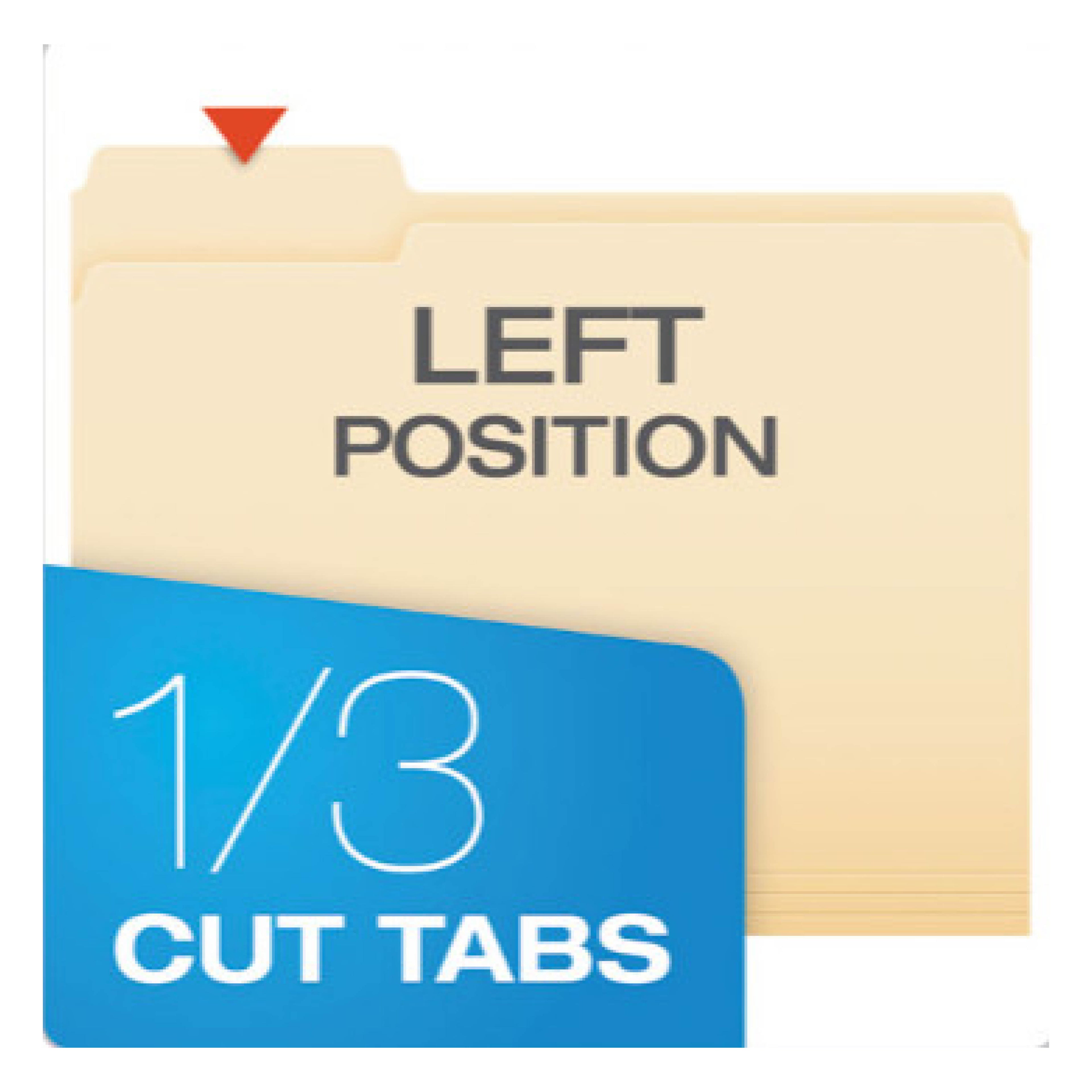 Pendaflex PFX75213 Manilla File Folders, 1/3 Cut Tabs: Assorted, Letter Size, 0.75" Expansion, Manilla, 100/Box