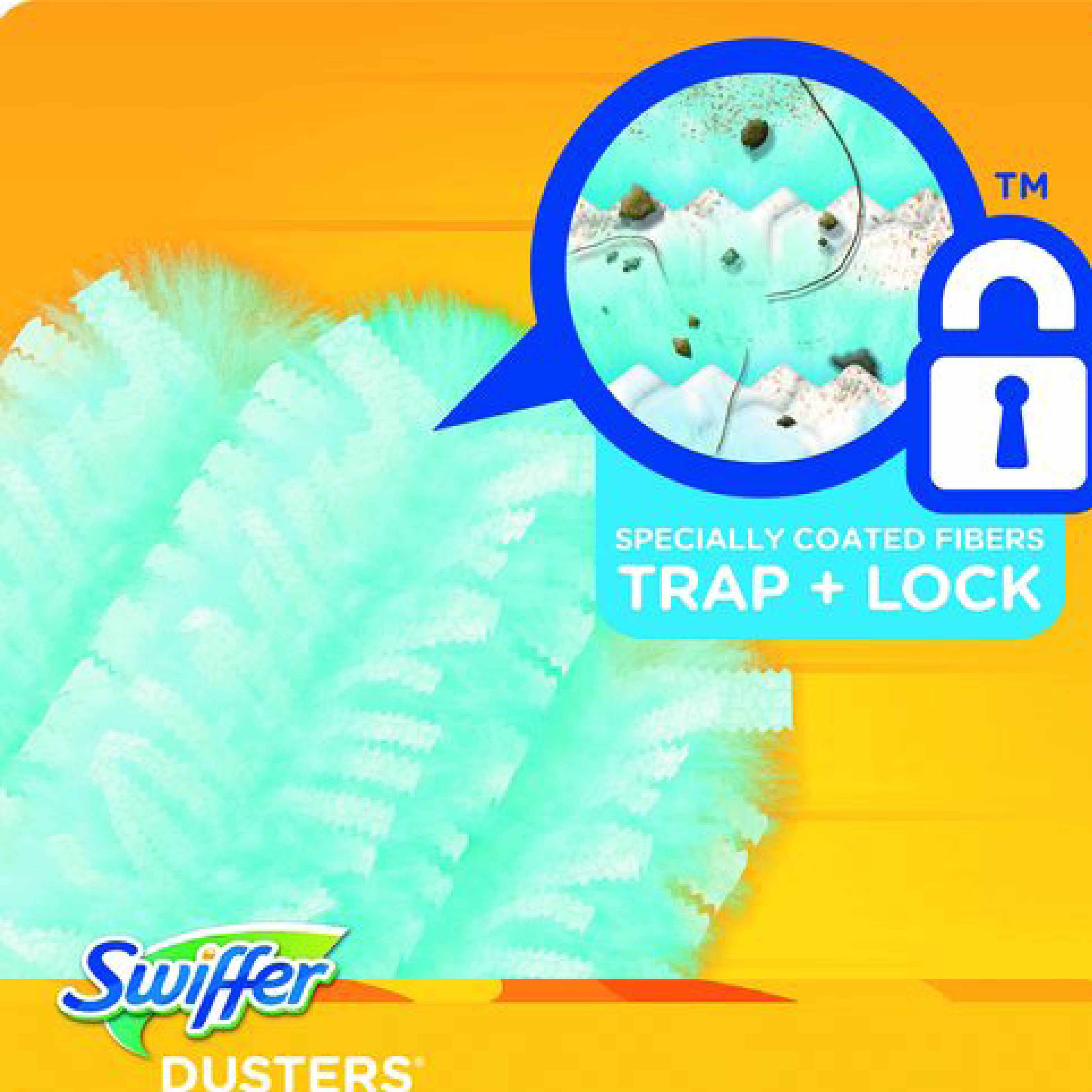 Swiffer Dusters Refill, Dust Lock Fiber, 2" x 6", Light Blue, 18/Box, 4 Boxes/Carton