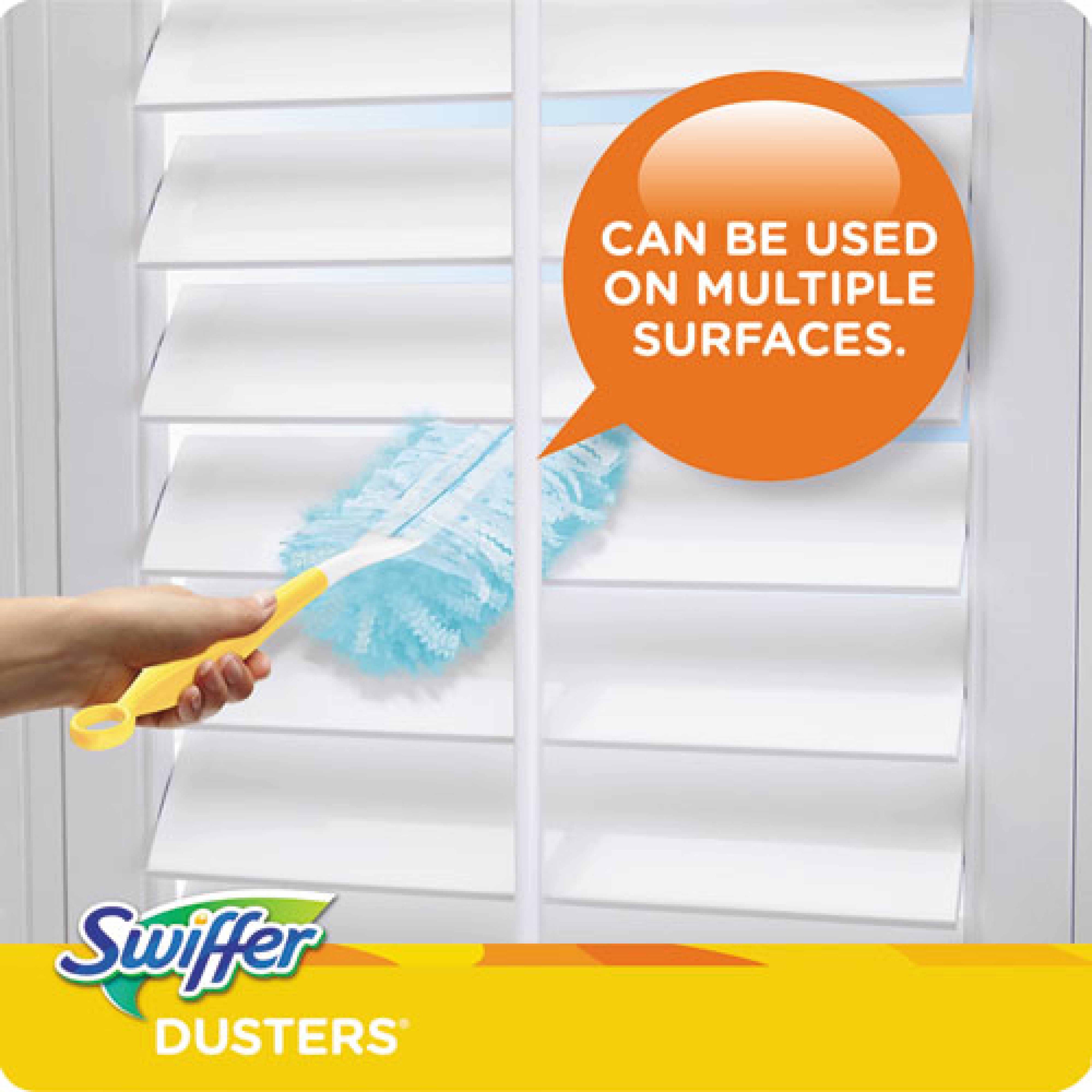 Swiffer Dusters Refill, Dust Lock Fiber, 2" x 6", Light Blue, 18/Box, 4 Boxes/Carton