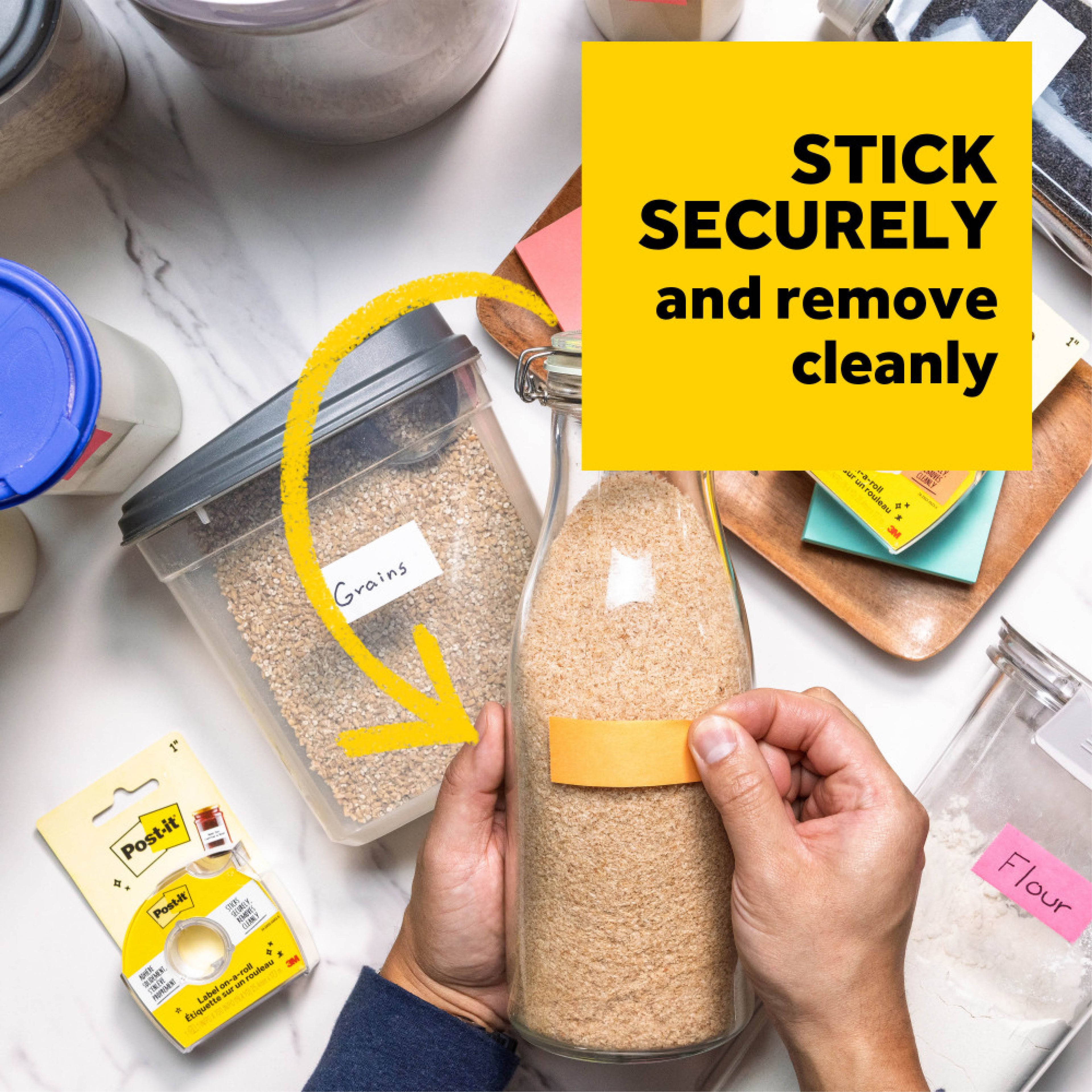 Post-it Labeling and Cover-Up Tape, Non-Refillable, 1" x 19.44 yd, White Tape, Clear Dispenser