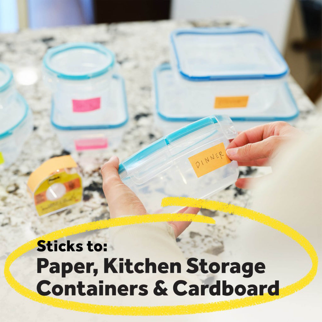 Post-it Labeling and Cover-Up Tape, Non-Refillable, 1" x 19.44 yd, White Tape, Clear Dispenser