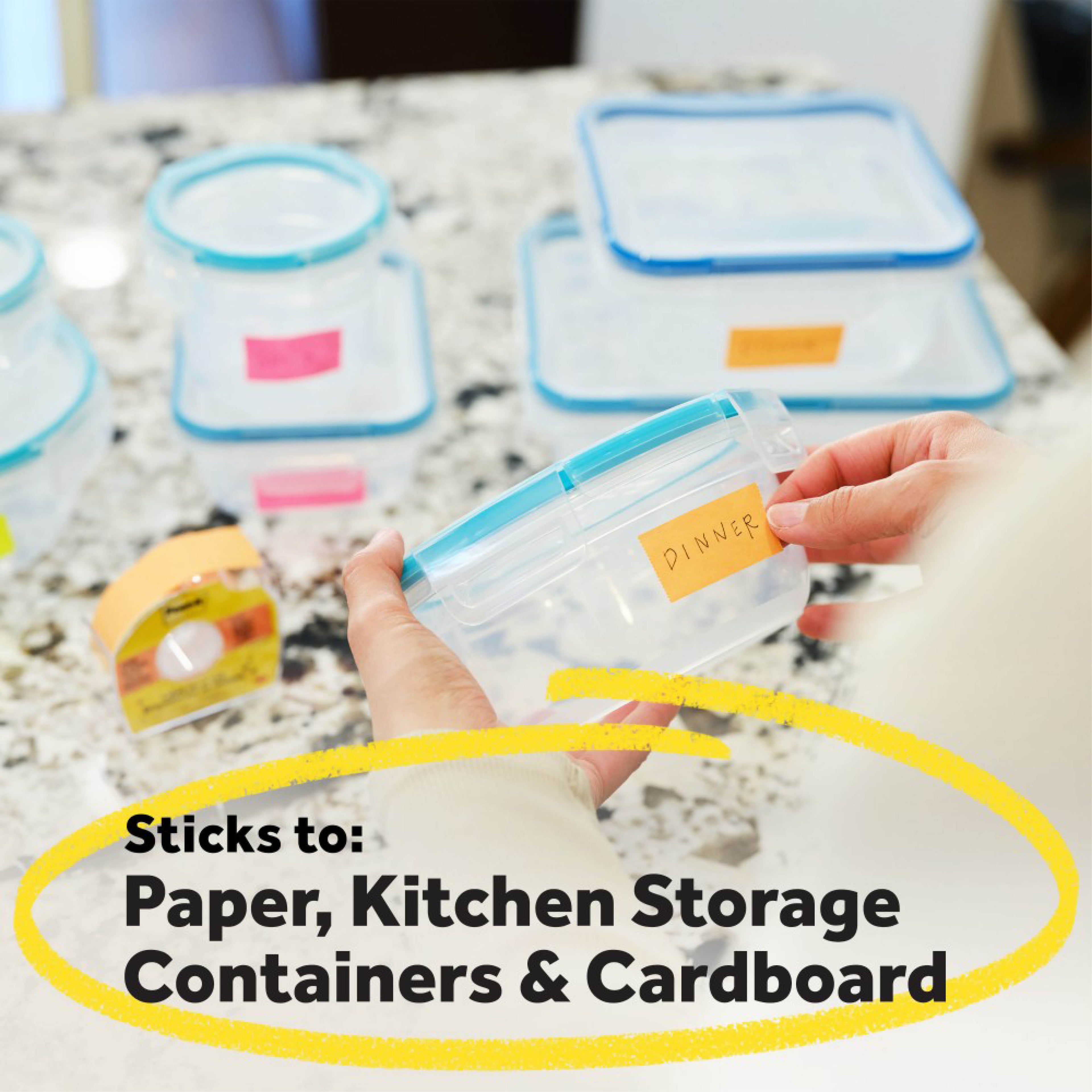 Post-it Labeling and Cover-Up Tape, Non-Refillable, 1" x 19.44 yd, White Tape, Clear Dispenser
