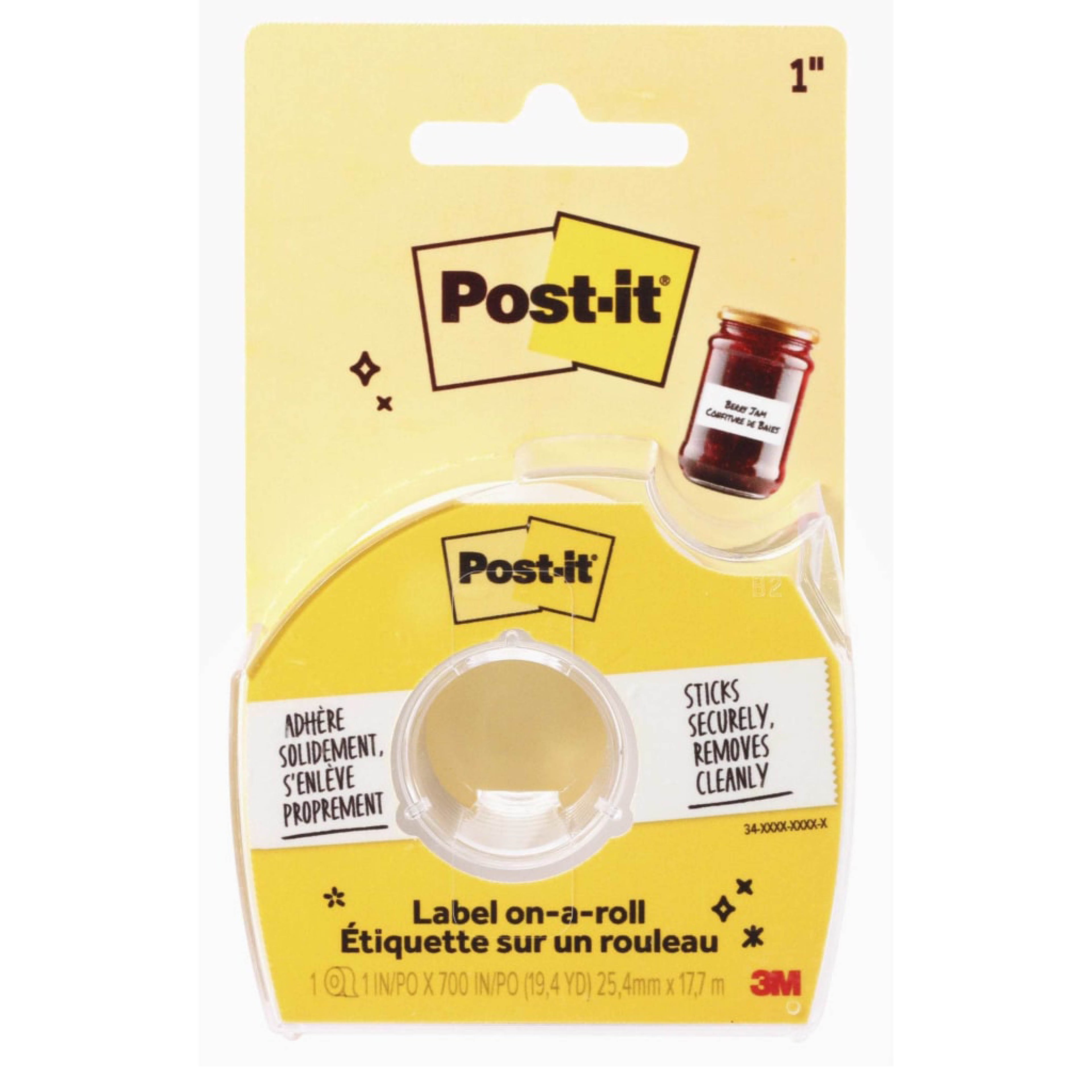 Post-it Labeling and Cover-Up Tape, Non-Refillable, 1" x 19.44 yd, White Tape, Clear Dispenser
