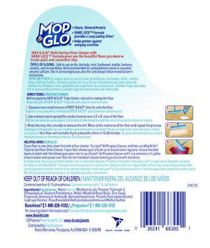 Mop & Glo RAC74297CT Ready to Use Multi-Surface Floor Cleaner, Fresh Citrus Scent, 64 oz Bottle, 6/Carton