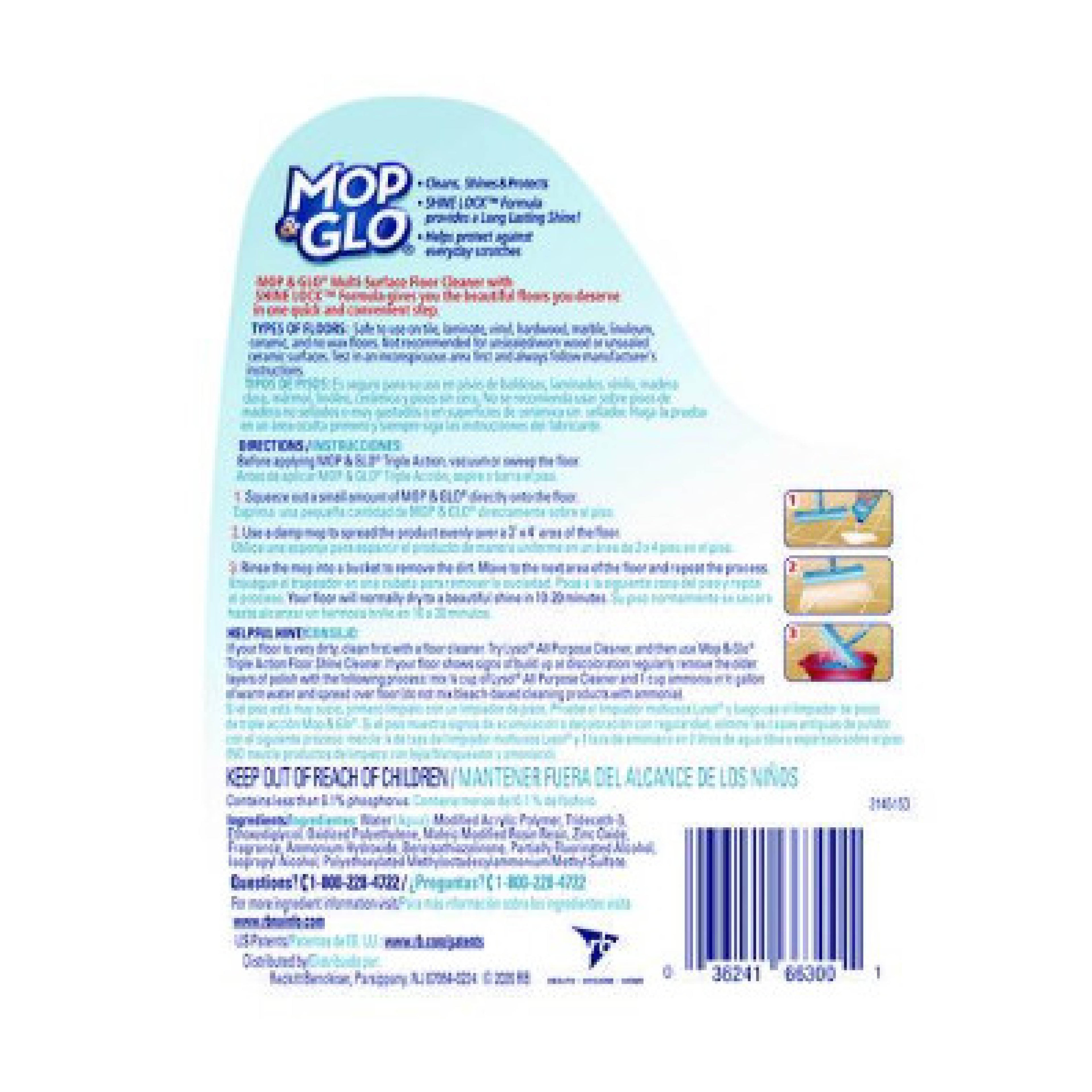 Mop & Glo RAC74297CT Ready to Use Multi-Surface Floor Cleaner, Fresh Citrus Scent, 64 oz Bottle, 6/Carton