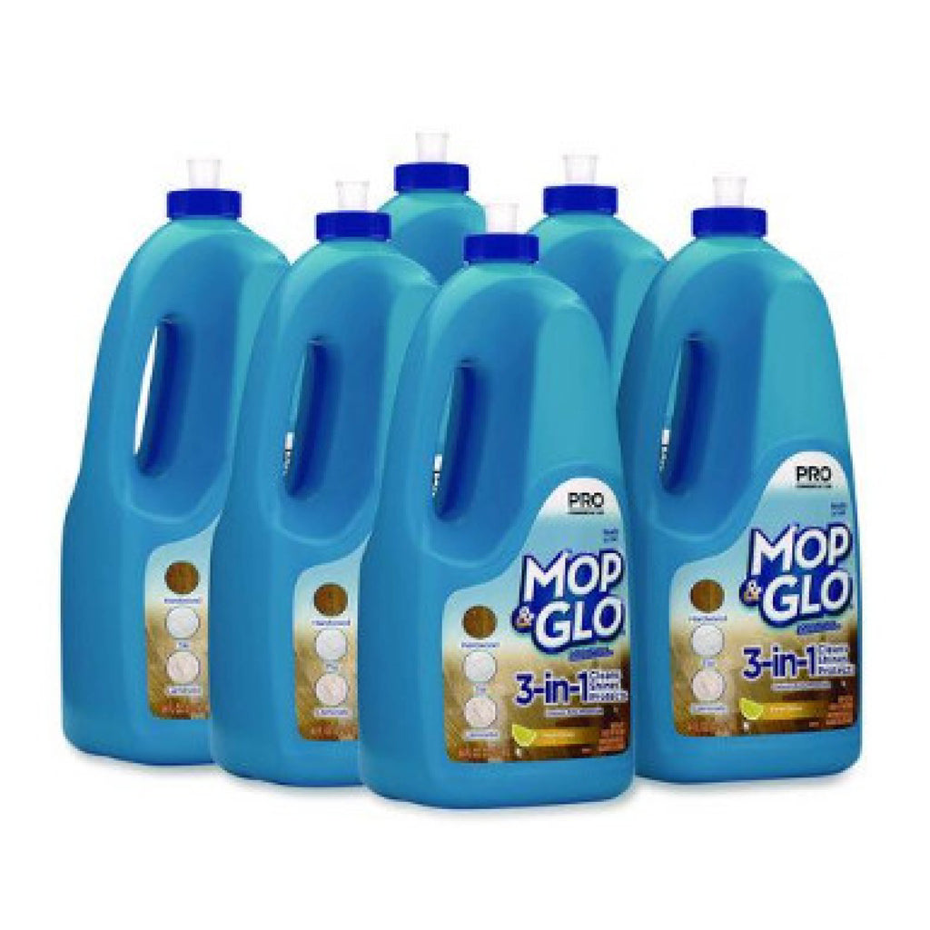 Mop & Glo RAC74297CT Ready to Use Multi-Surface Floor Cleaner, Fresh Citrus Scent, 64 oz Bottle, 6/Carton