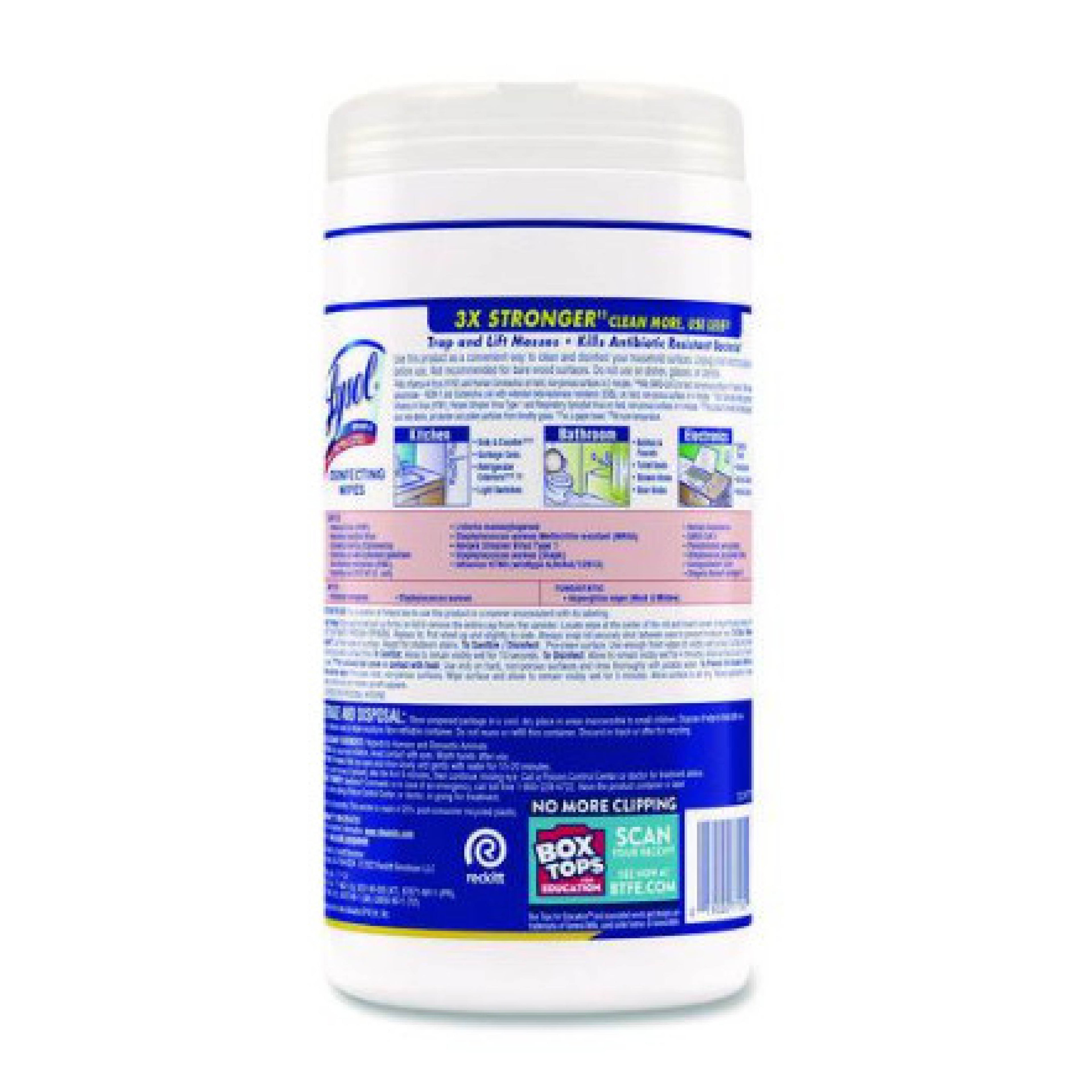 Lysol RAC77182 Disinfecting Wipes, Lemon Scent, 80 Wipes/Canister