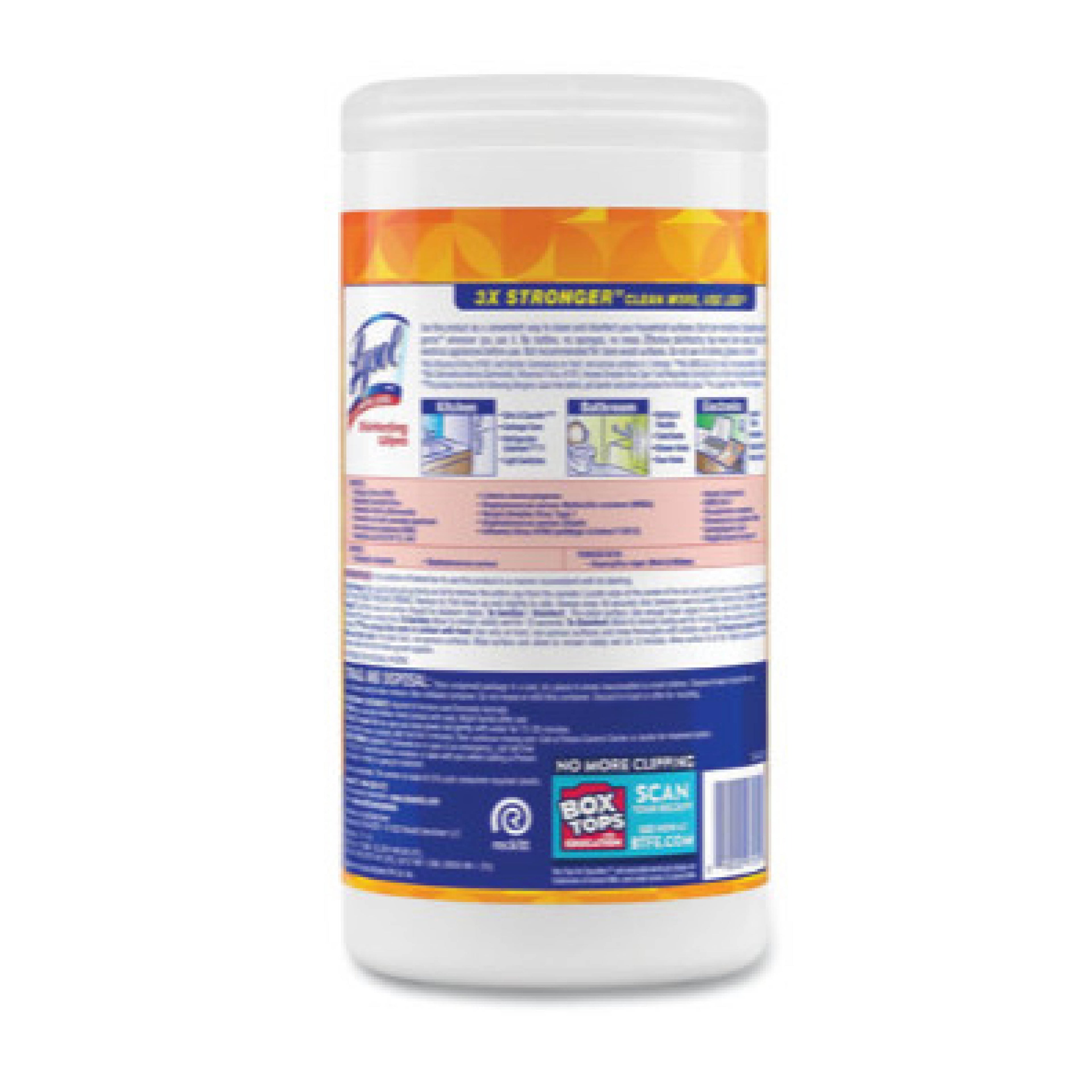 Lysol RAC97181 Disinfecting Wipes, 1-Ply, 7" x 7.25", Mango and Hibiscus, White, 80 Wipes/Canister, 6 Canisters/Carton