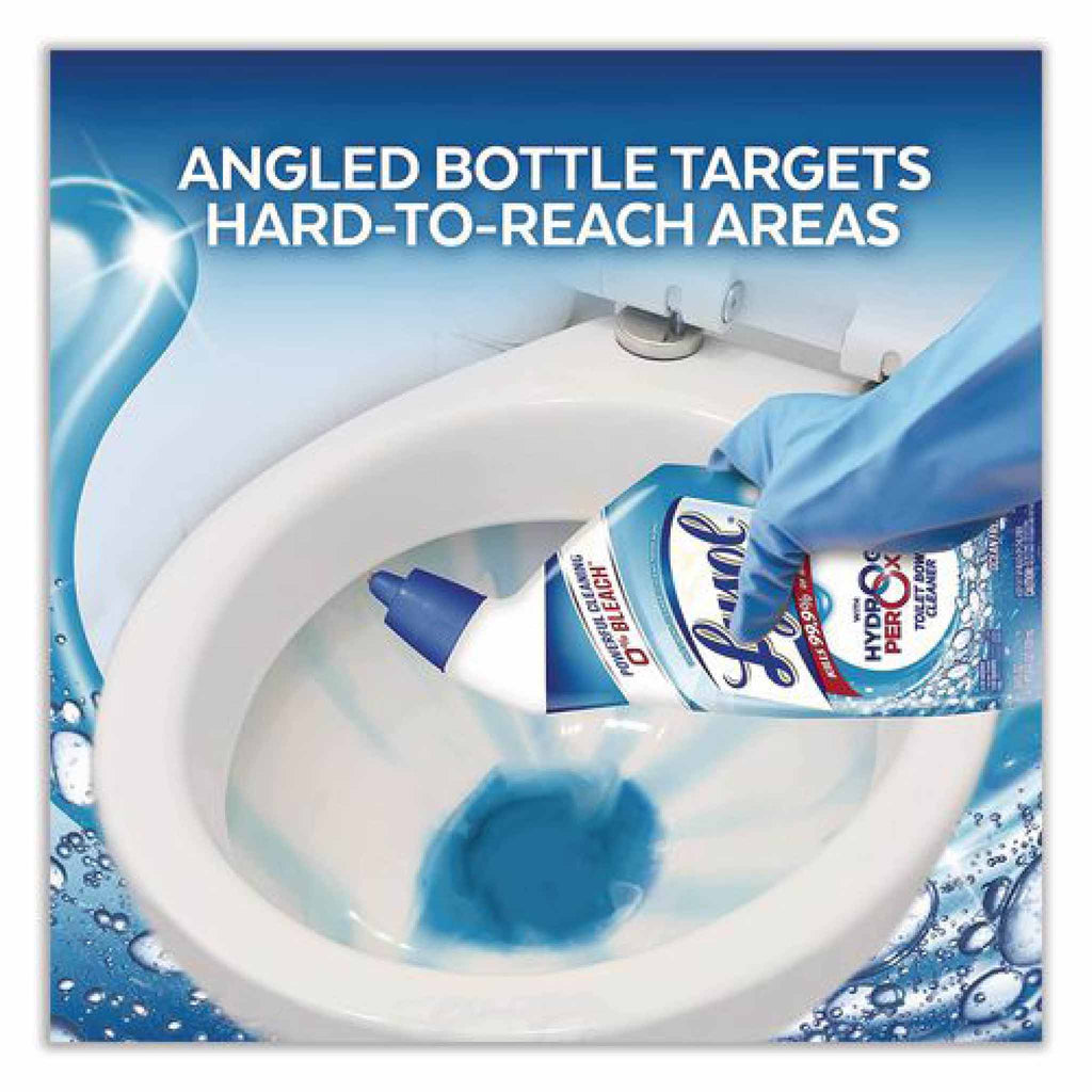 Lysol Toilet Bowl Cleaner with Oxi Action, Ocean Fresh Scent, 24 oz Angle-Neck Bottle, 9/Carton