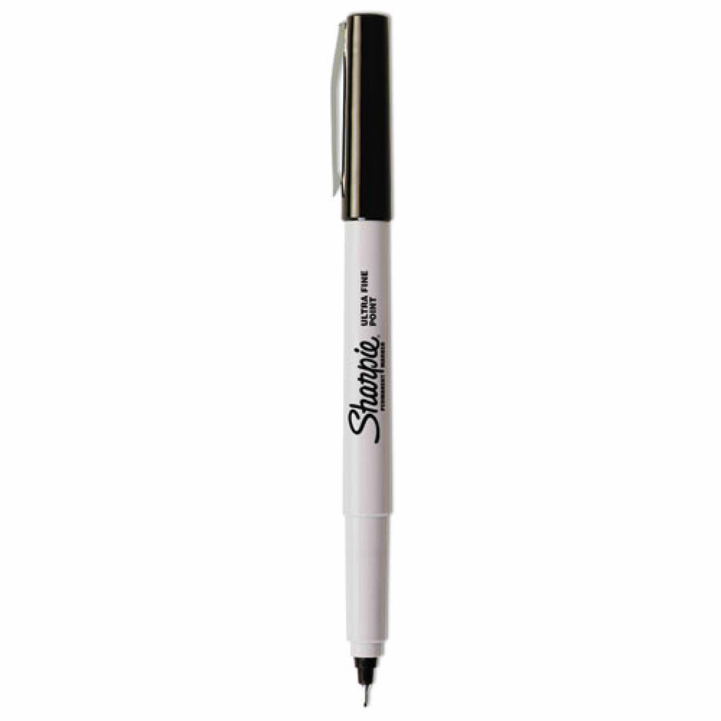 Sharpie Ultra Fine Tip Permanent Marker, Ultra-Fine Needle Tip, Black, Dozen