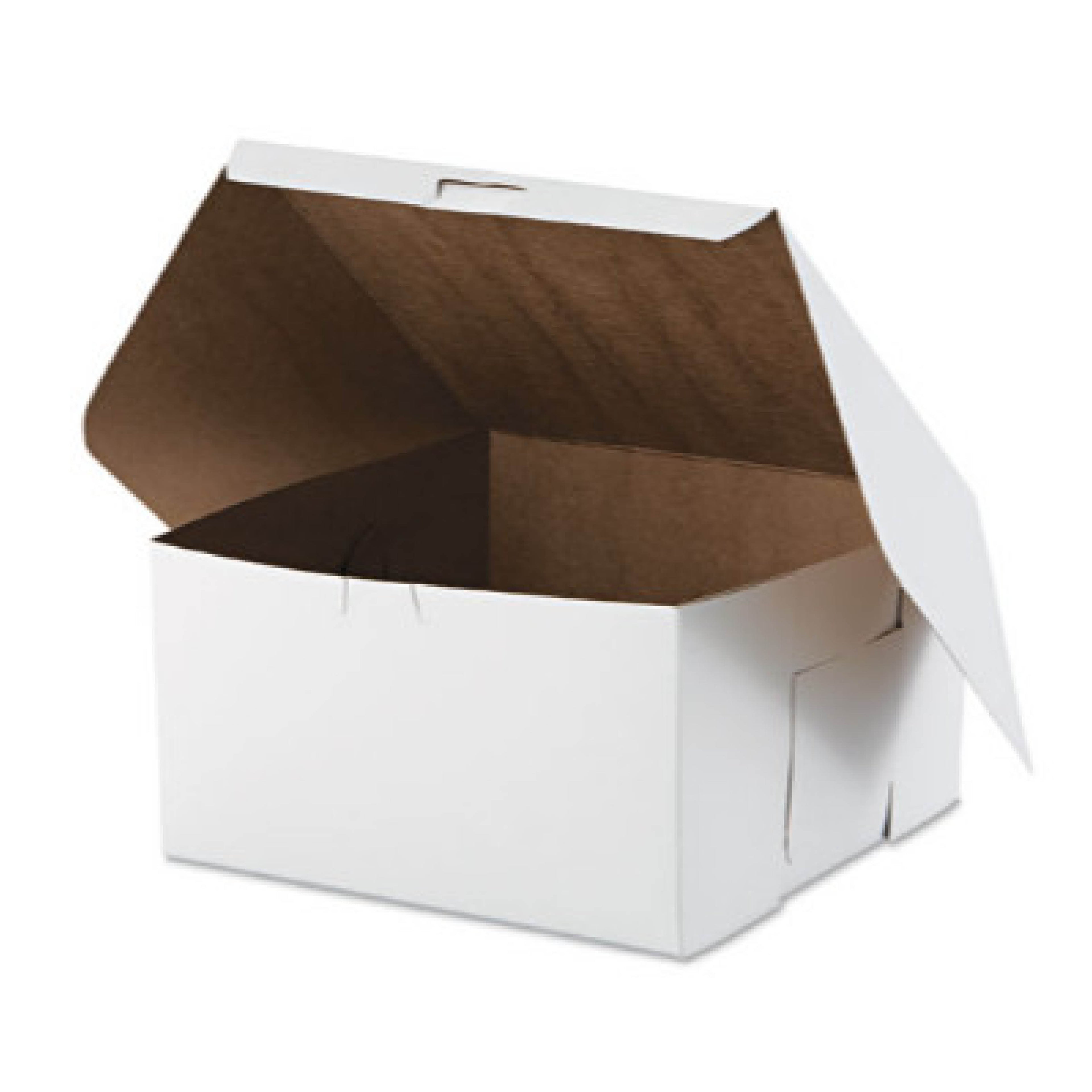 Southern Champion Tray SCH0977 White One-Piece Non-Window Bakery Box, 10 x 10 x 5.5, 100/Carton