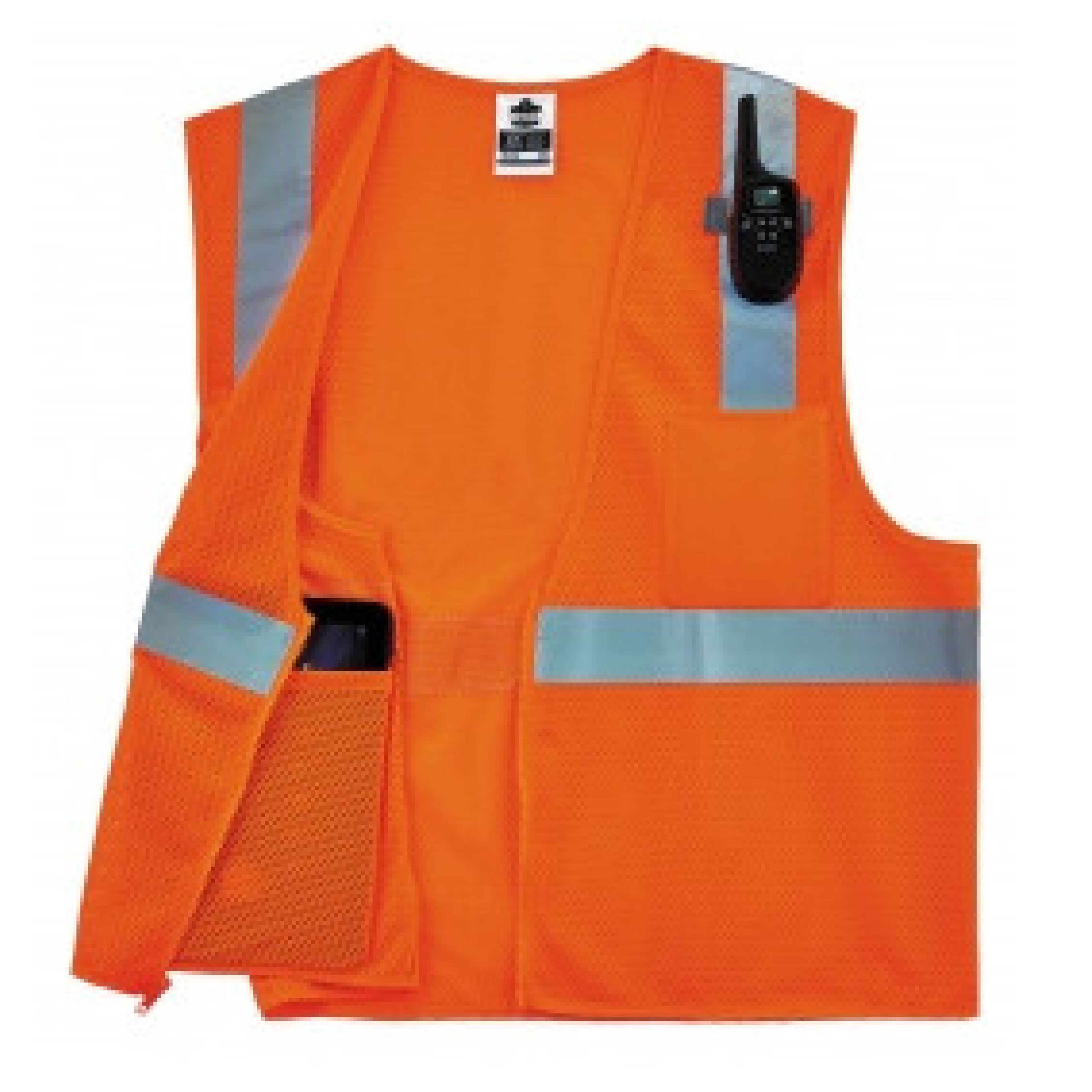 Ergodyne GloWear 8210Z 21047 Class 2 Hi-Viz Orange Safety Vest with Zipper, 2X/3X