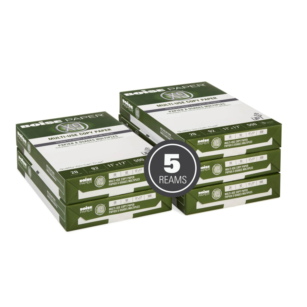 Printer & Copy Paper, White, 11" x 17", 2500 Sheets Per Case, 20 Lb, 92 Brightness/ 5-Reams