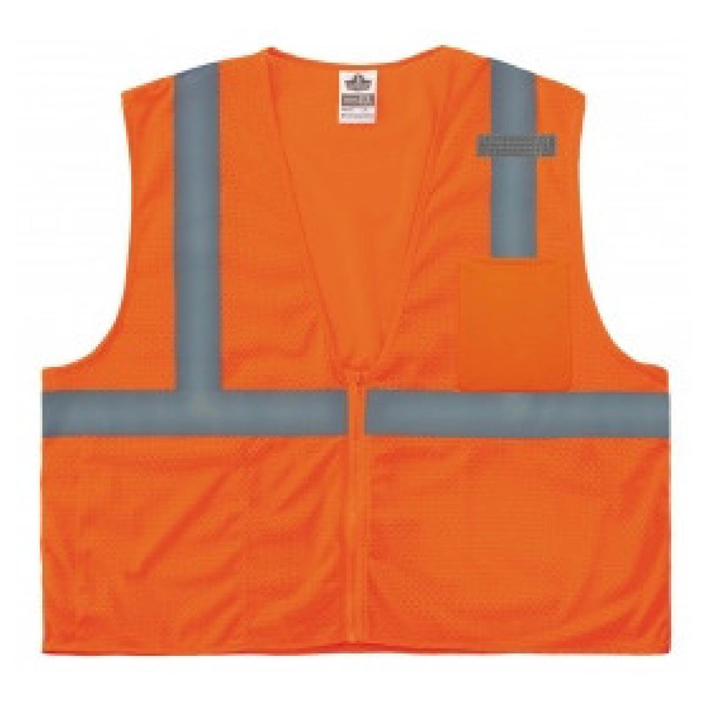 Ergodyne GloWear 8210Z 21047 Class 2 Hi-Viz Orange Safety Vest with Zipper, 2X/3X